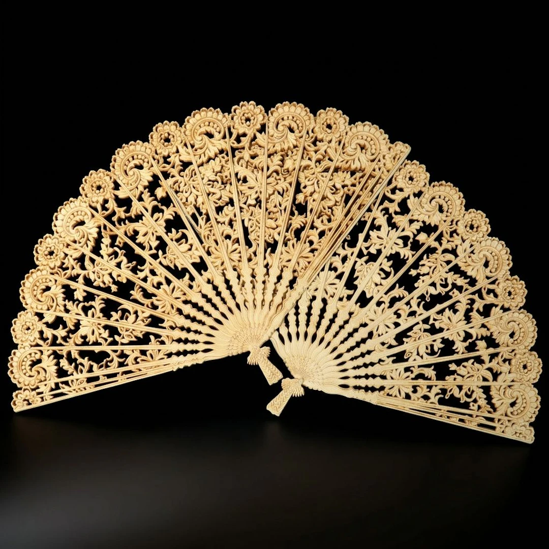 Burwood Products Faux Ivory Wall Fans, Vintage