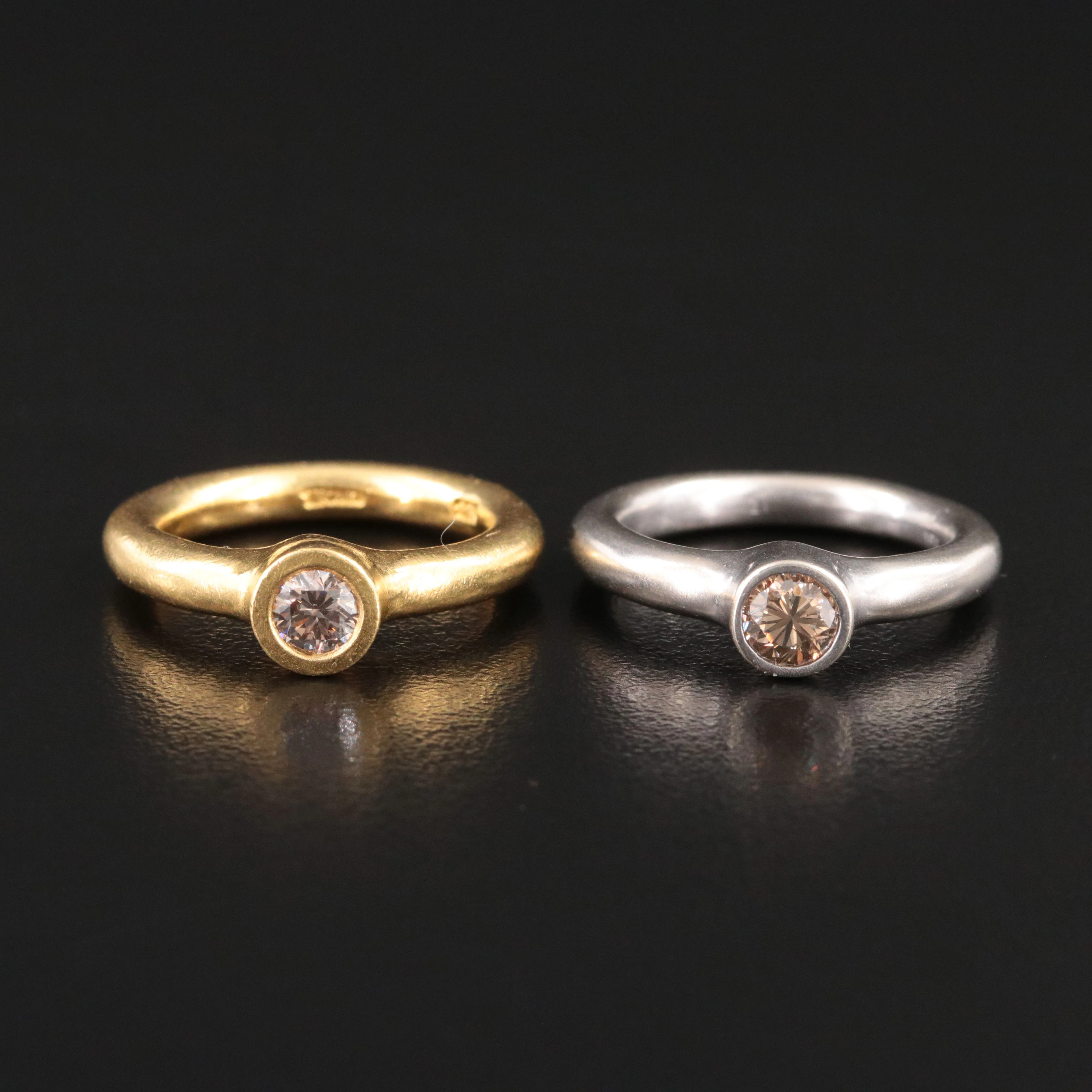 Titan 18K and 22K 0.70 CTW Fancy Diamond Rings