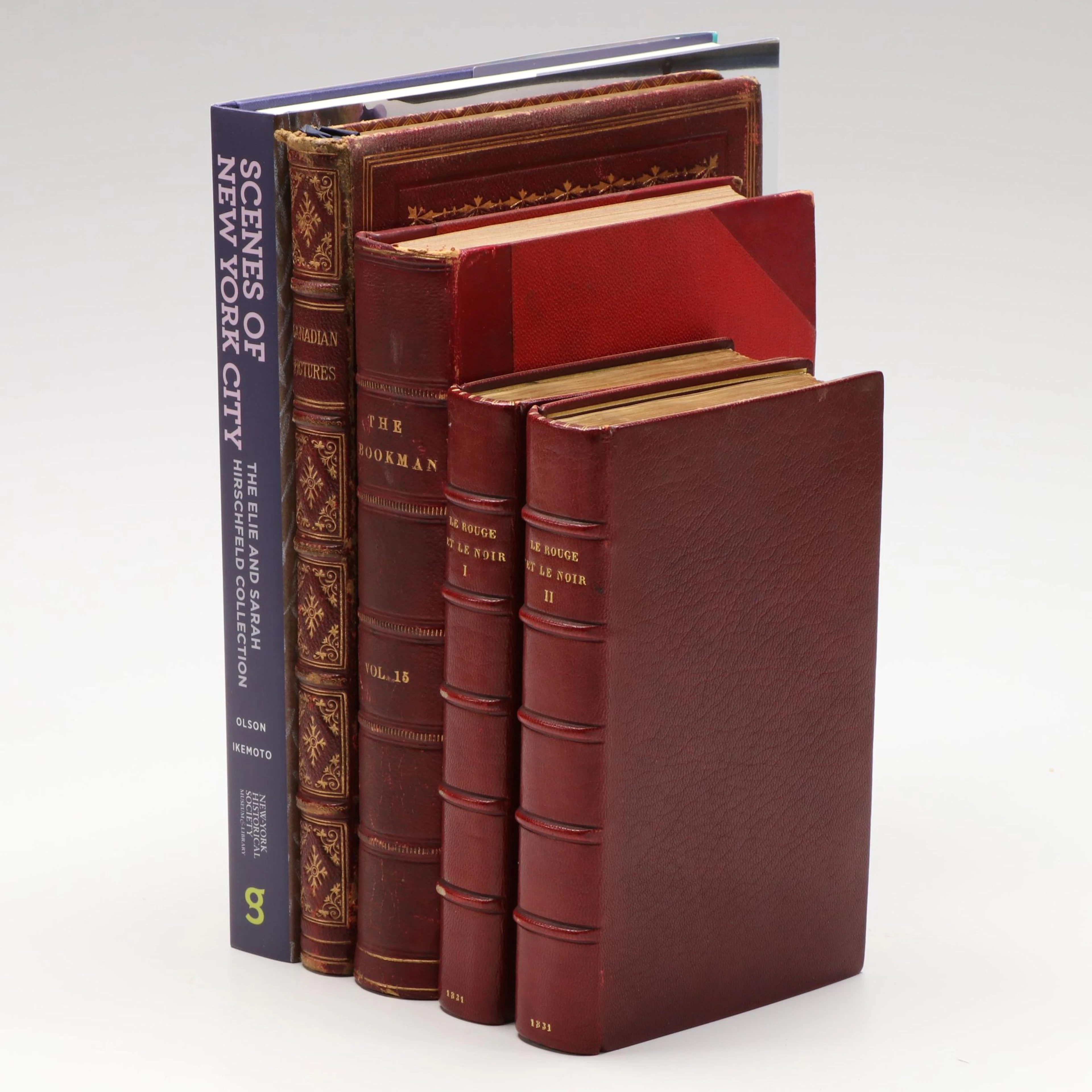 Leather Bound "Le rouge et le noir" Vol. I–II by Stendhal with More Books