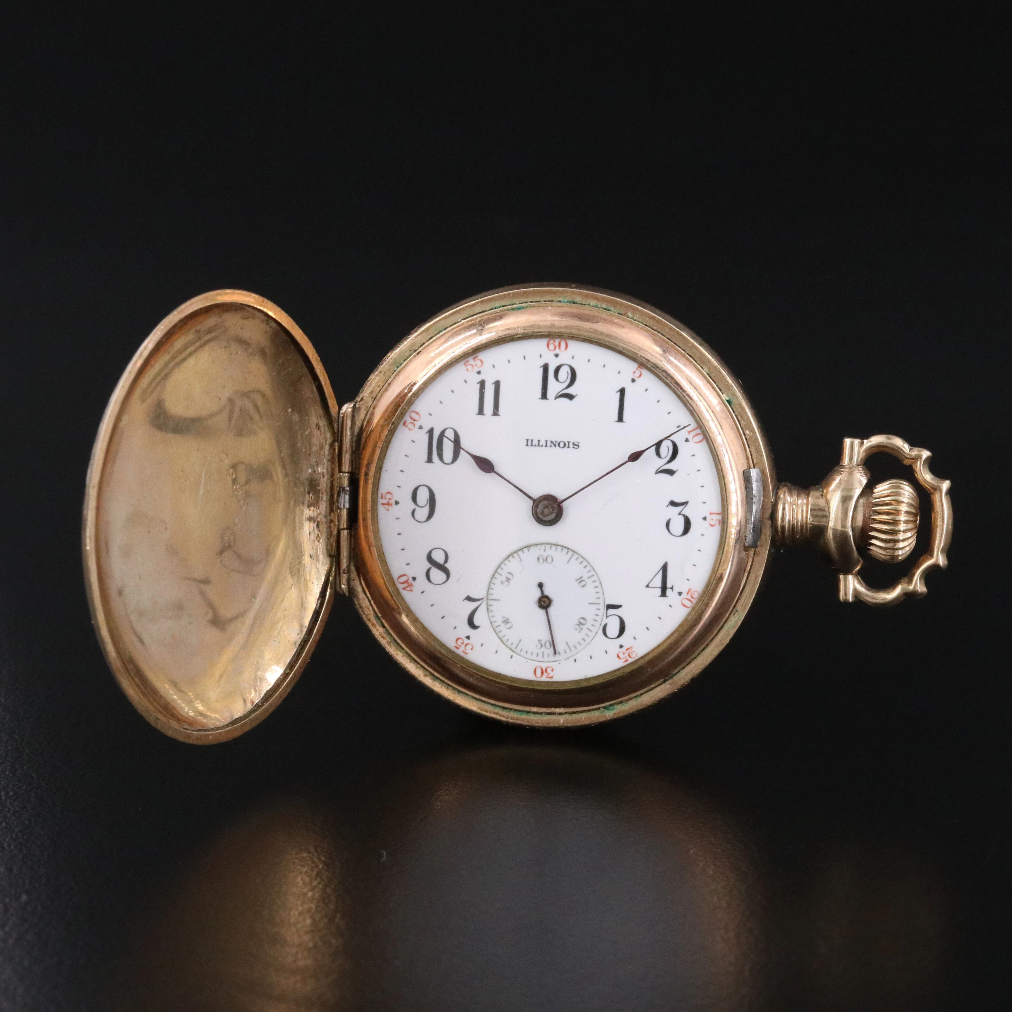 Illinois Gold-Filled Sidewinder Pocket/Pendant Watch