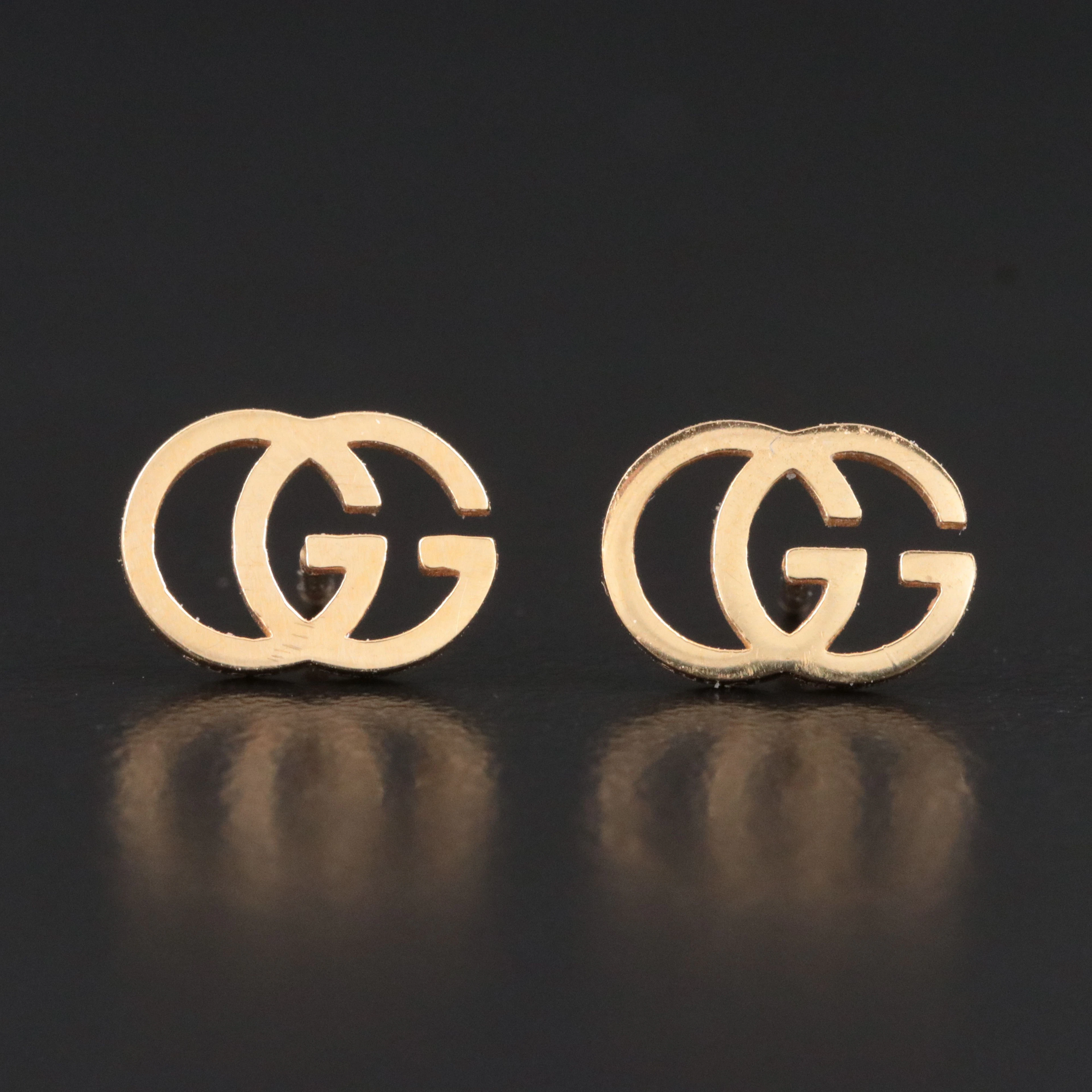 Gucci 18K Running G Stud Earrings