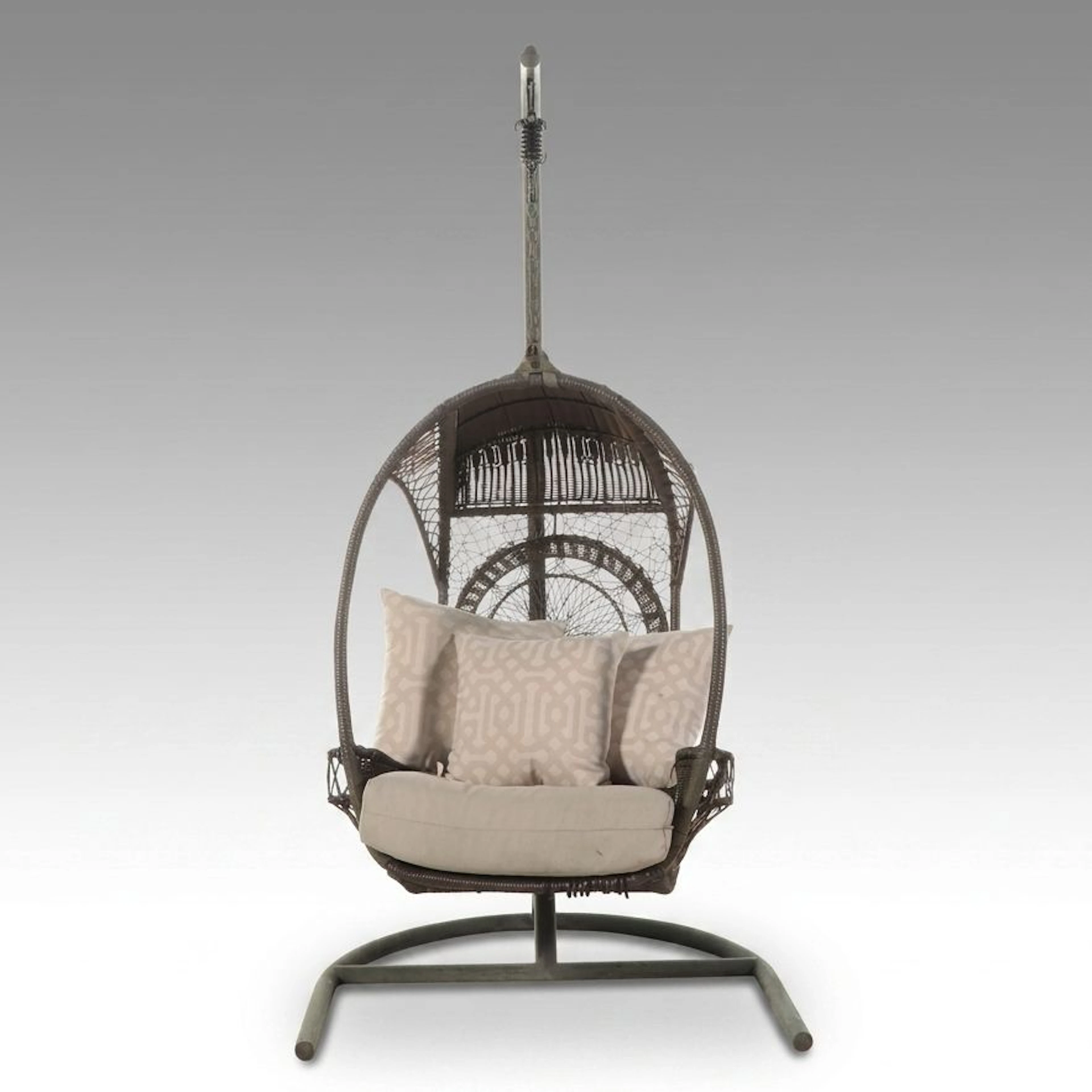Contemporary PE Rattan Hanging Patio Egg Chair