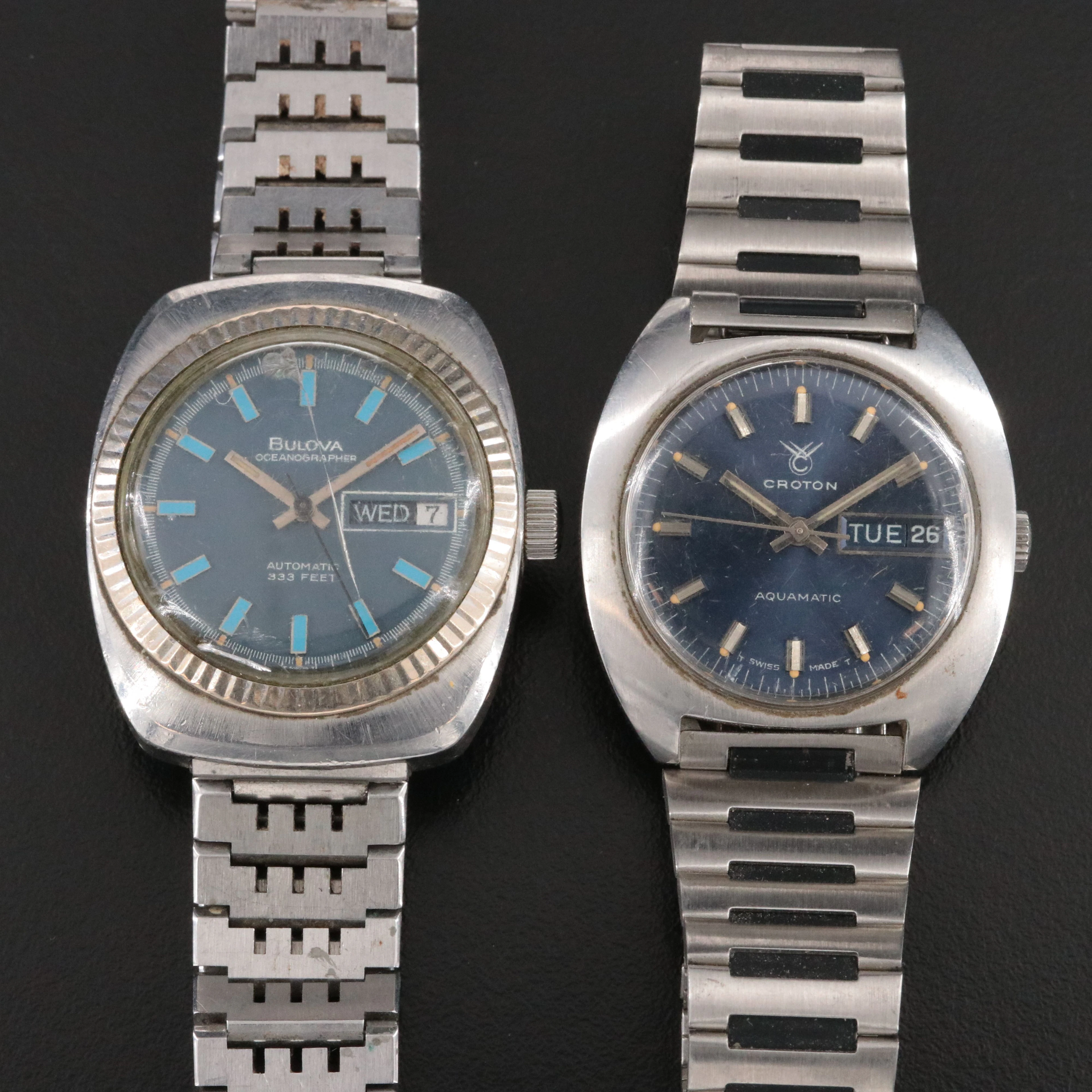 Bulova & Croton Day - Date Stainless Steel Automatic Watches