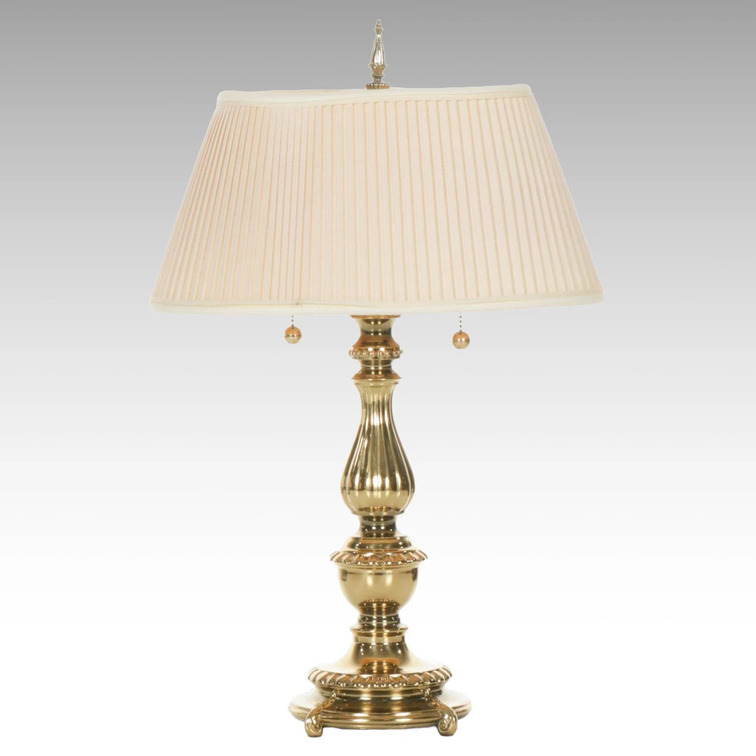Stiffel Style Hollywood Regency Brass Table Lamp, Late 20th Century