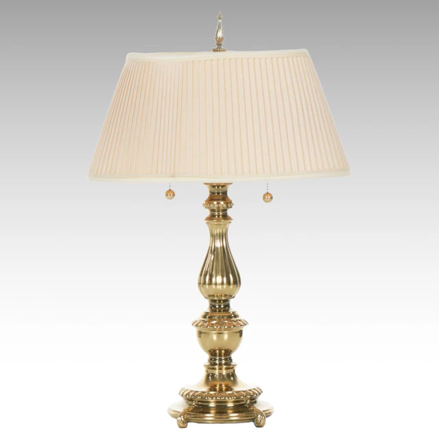Stiffel Style Hollywood Regency Brass Table Lamp, Late 20th Century