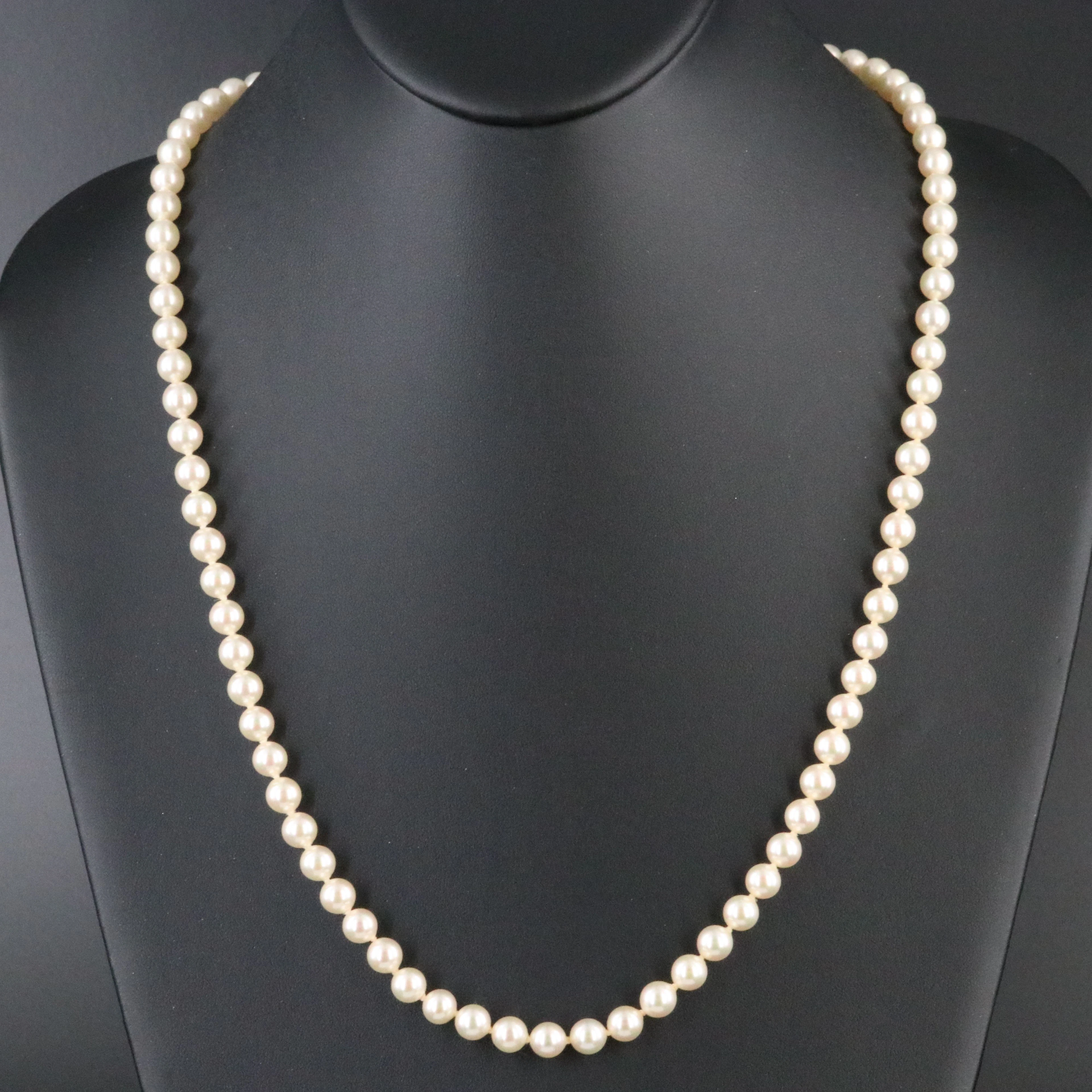 Majorica Faux Pearl Matinee Length Necklace with a Sterling Clasp