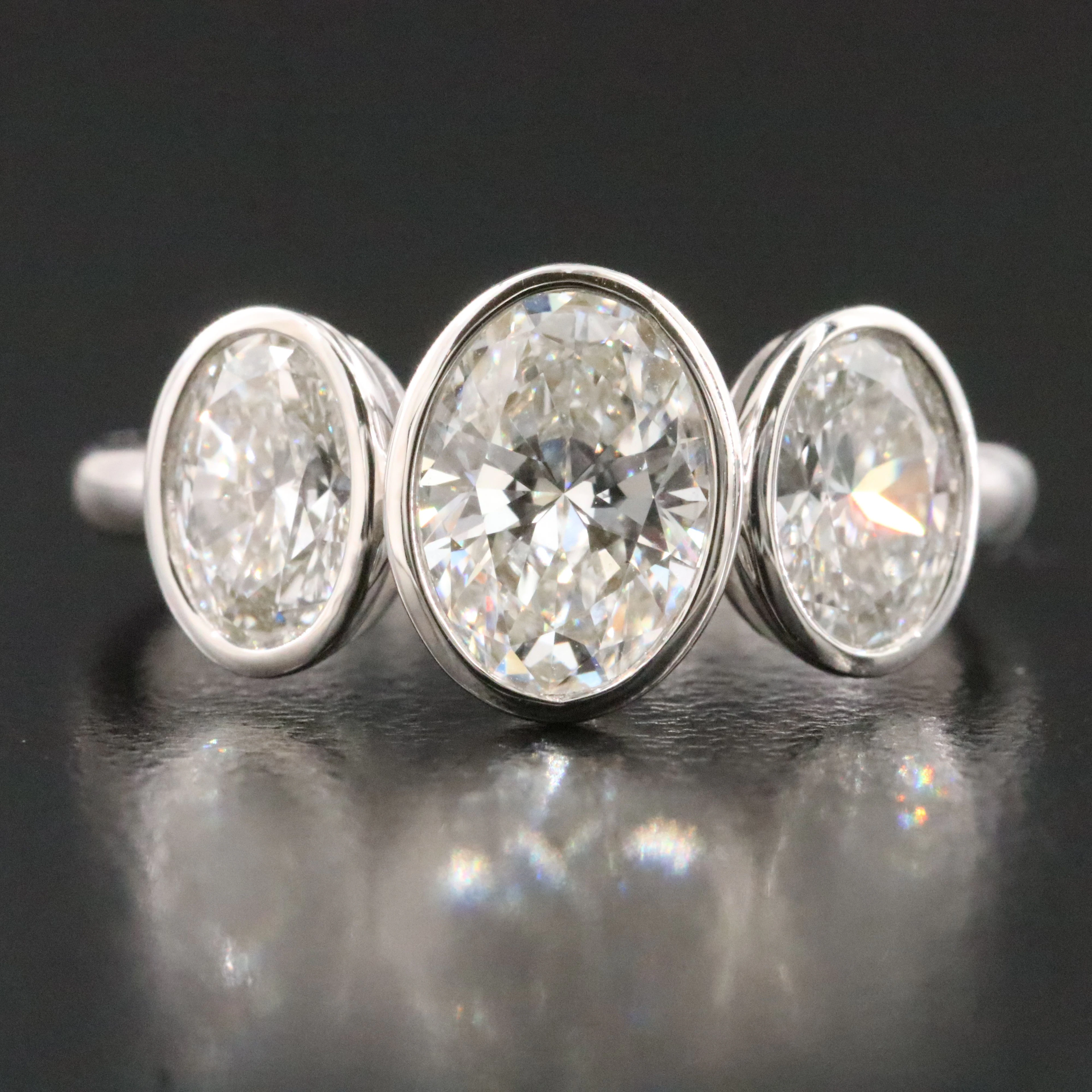 14K 2.00 CTW Lab Grown Diamond Three Stone Ring with IGI Report