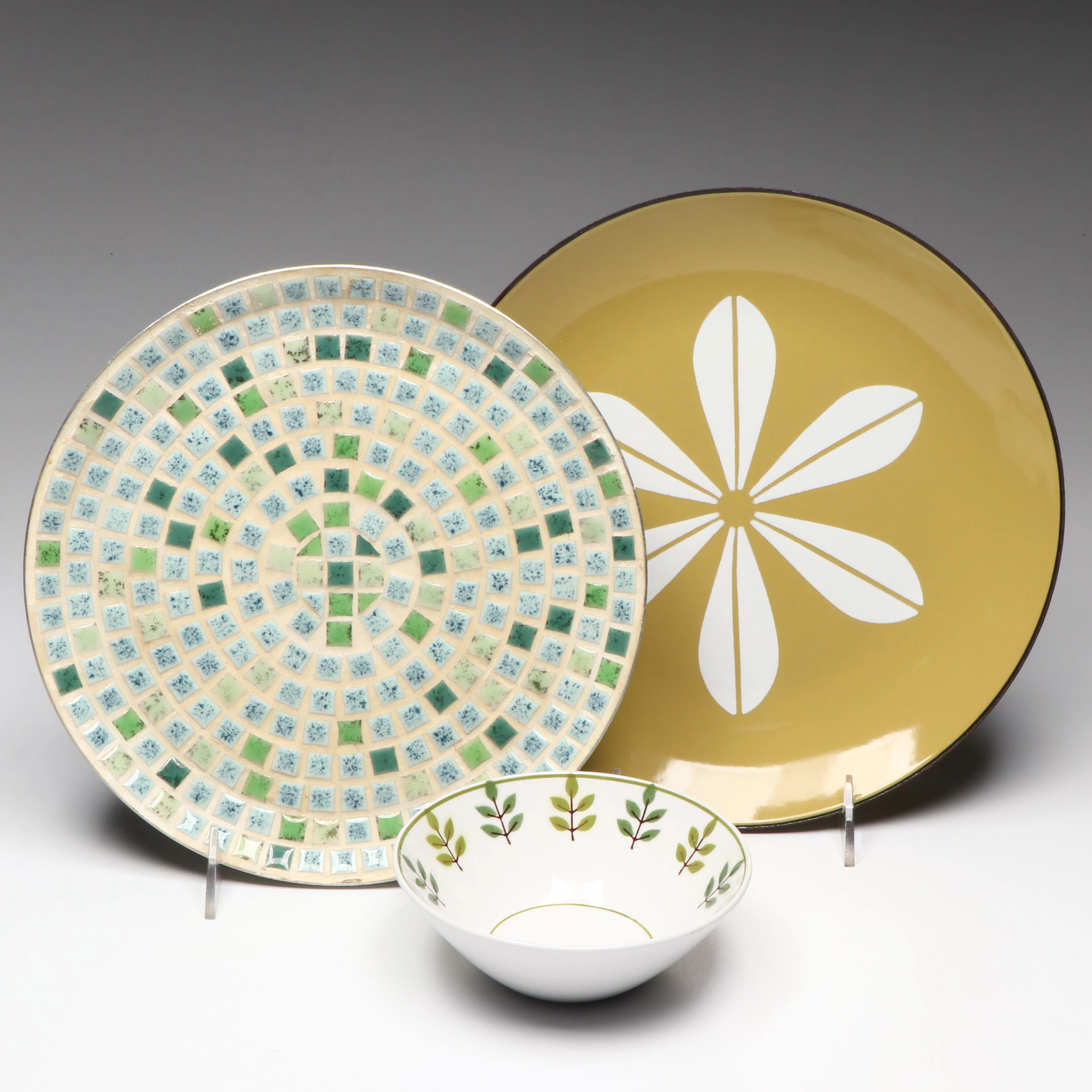 Mikasa "Green Point" Bowl with Cathrineholm Enamelware Plate and More