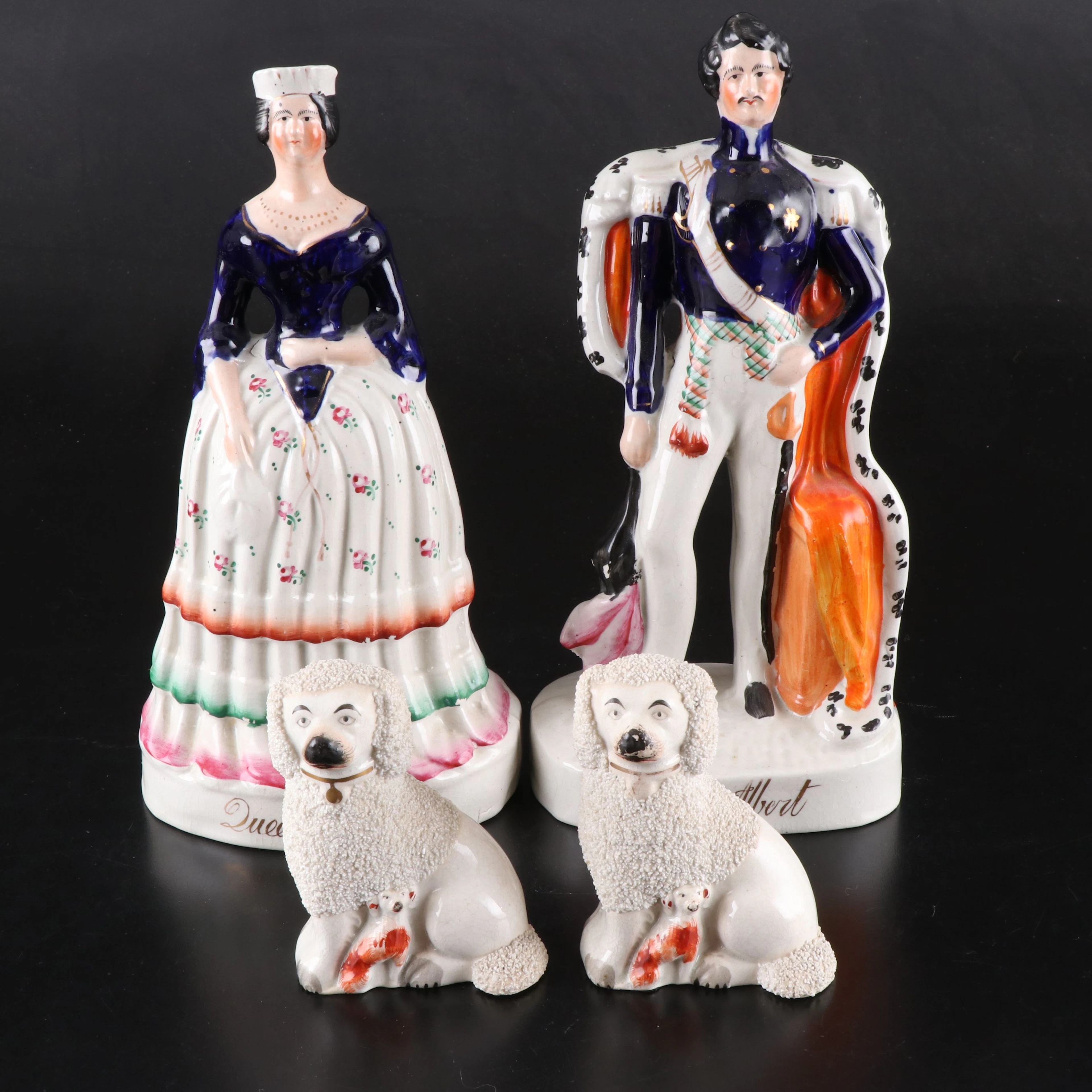 Staffordshire "Queen Victoria" and "Prince Albert" Ceramic Figures