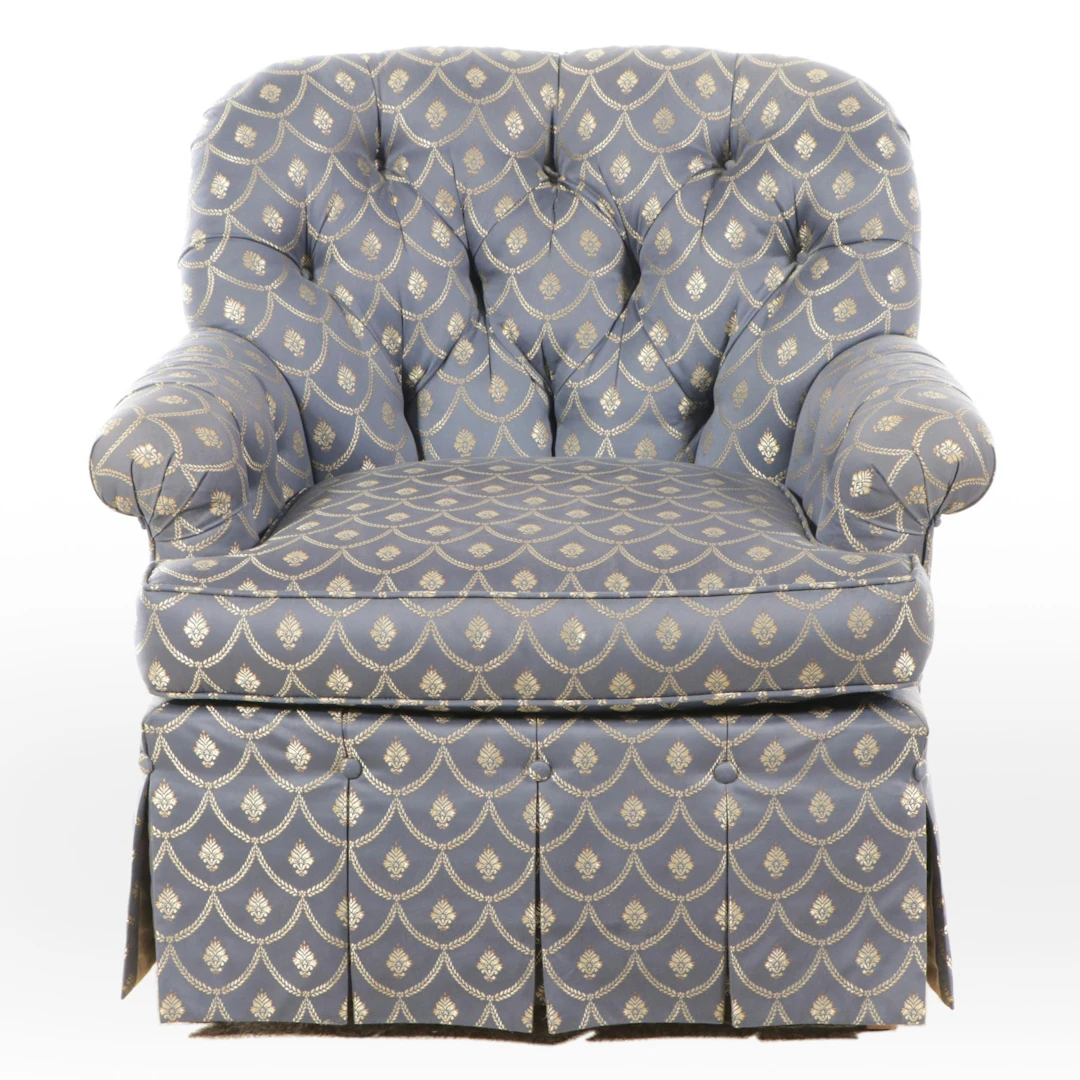 Damask Upholstered Armchair