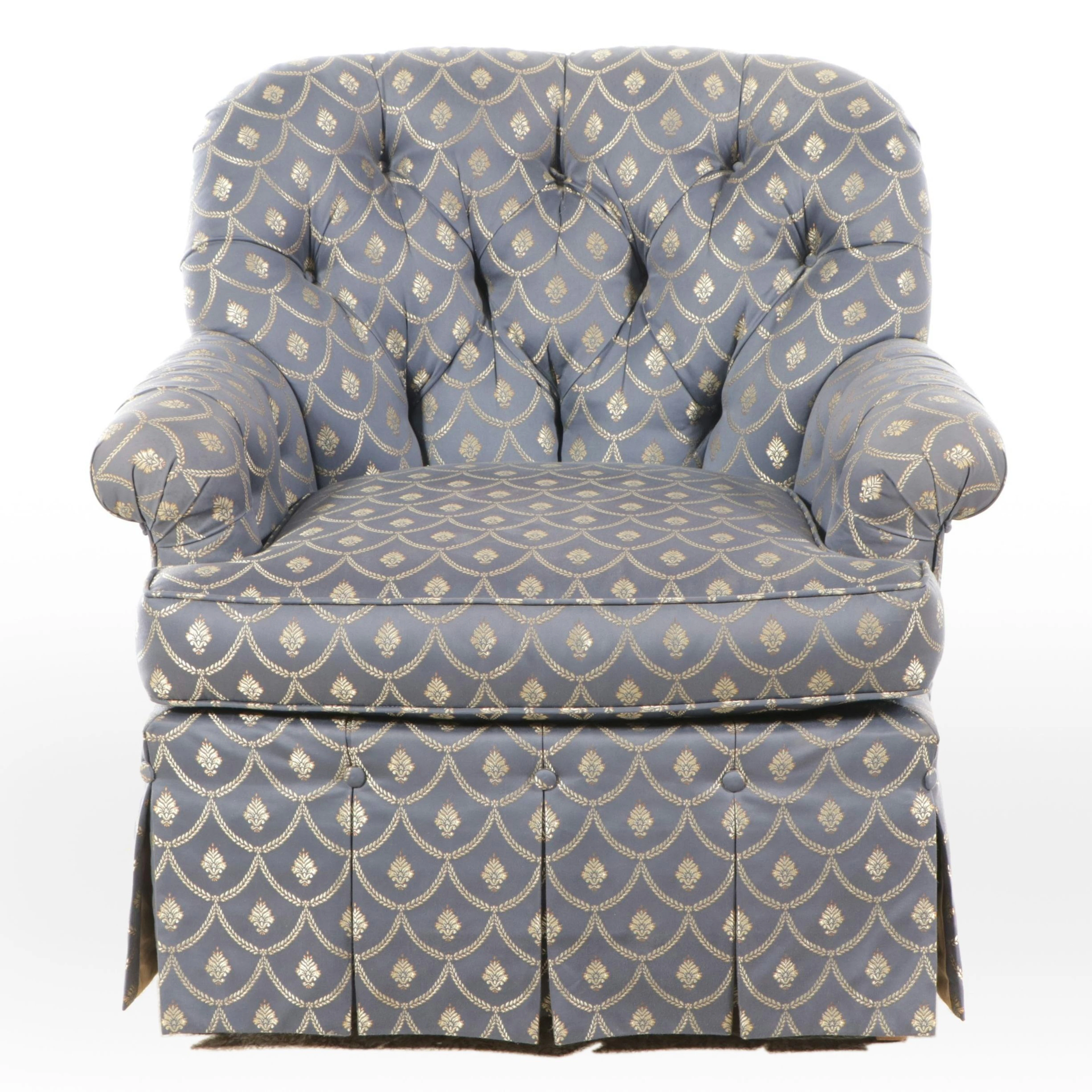 Damask Upholstered Armchair