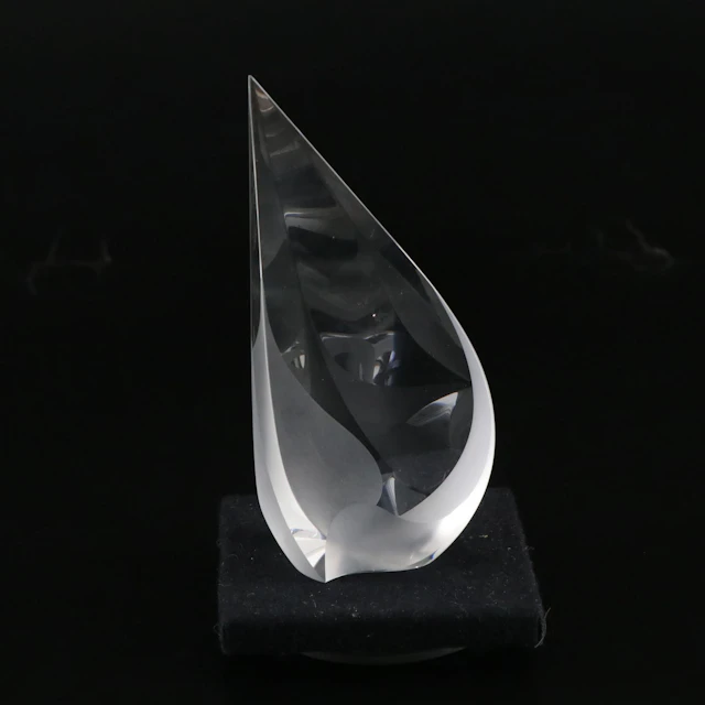Christopher Ries "Falling Petals" Teardrop Form Glass Sculpture