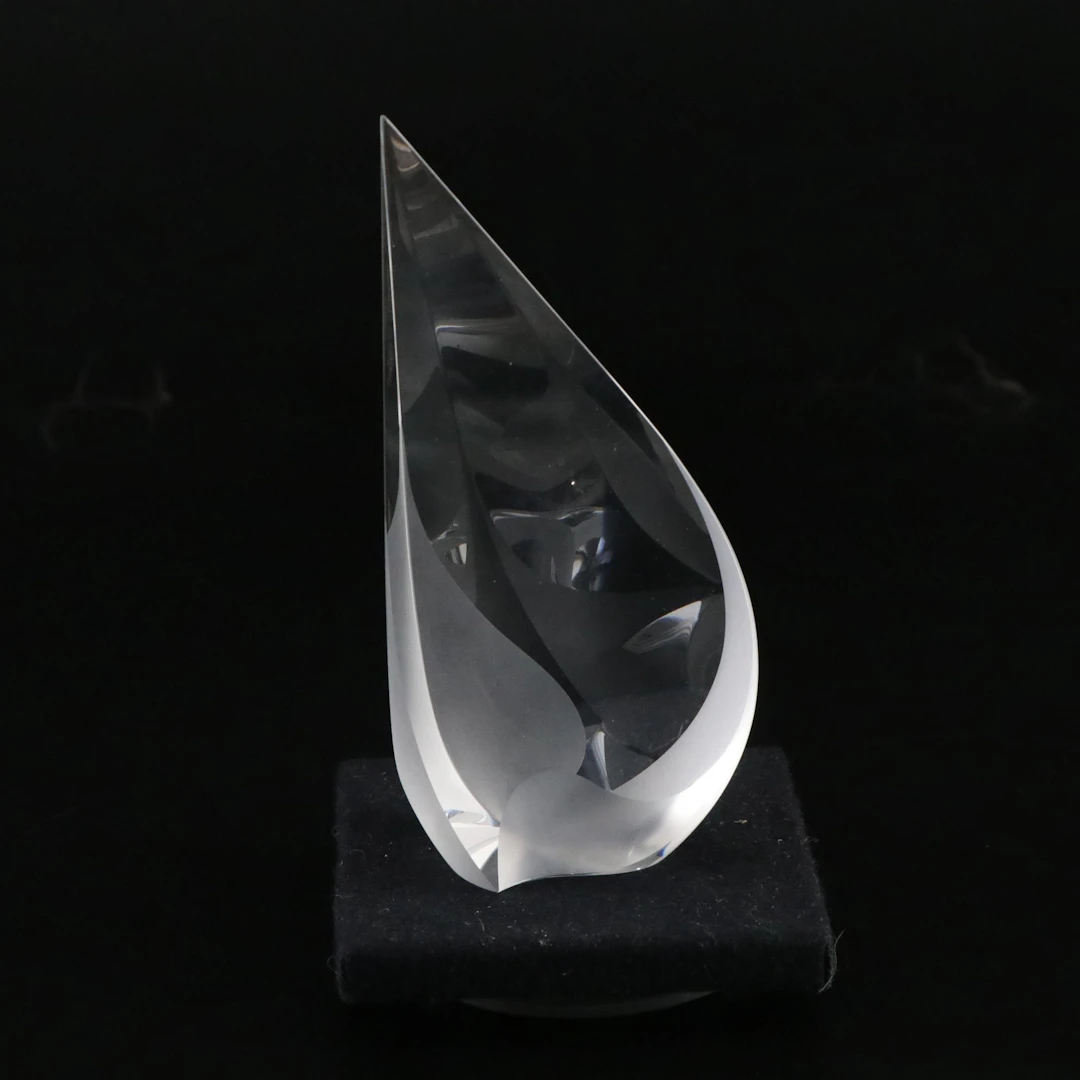 Christopher Ries "Falling Petals" Teardrop Form Glass Sculpture