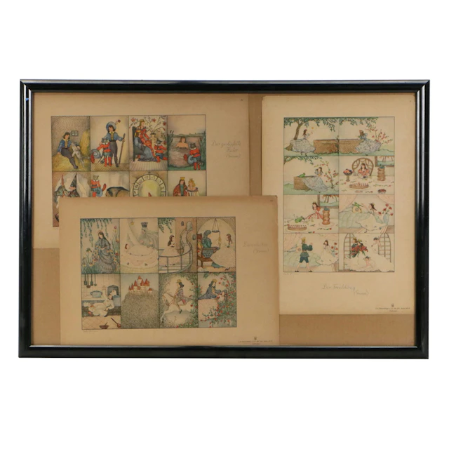 After Carla Husmann Fairy Tale Offset Lithographs from "Deutsche Märchen," 1940