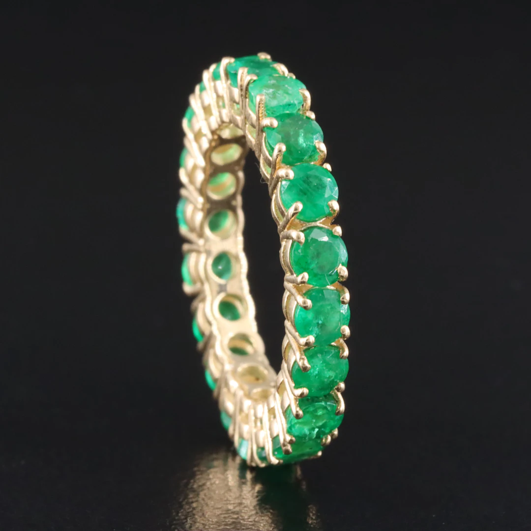 14K 3.21 CTW Emerald Eternity Band