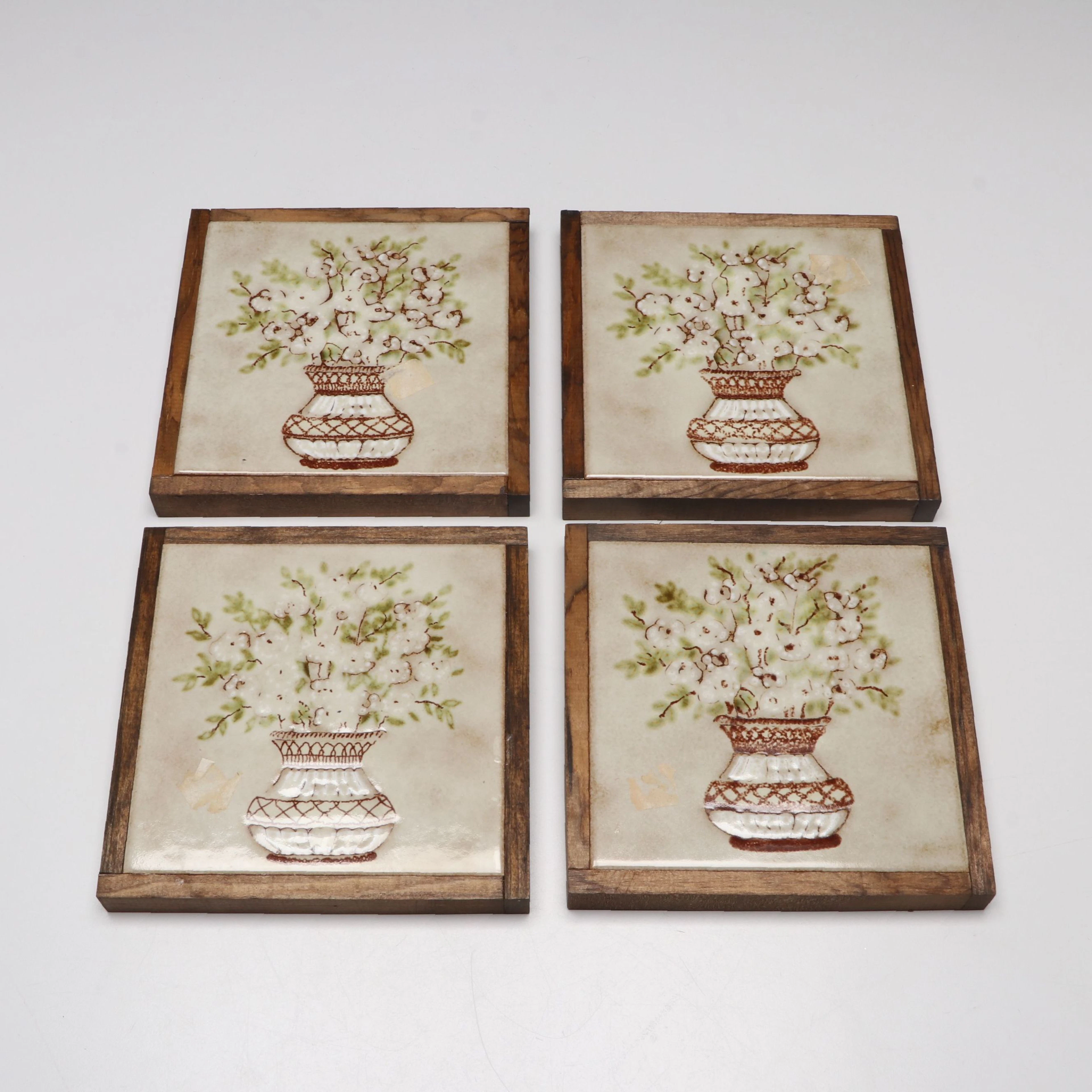Ceramica San Marco Italian Majolica Tiles, Set of Four