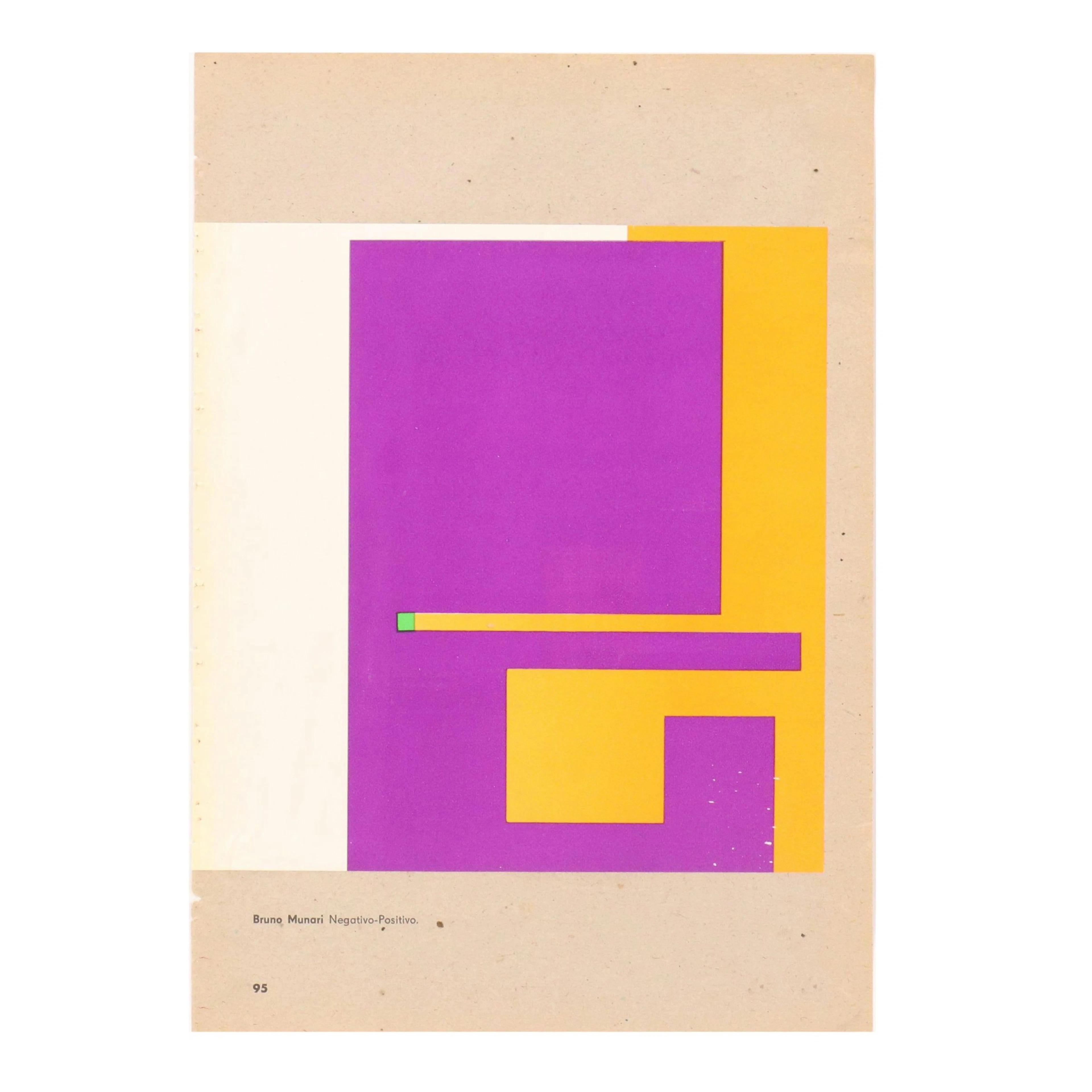 After Bruno Munari Lithograph Page Excerpt "Negativo-Positivo"
