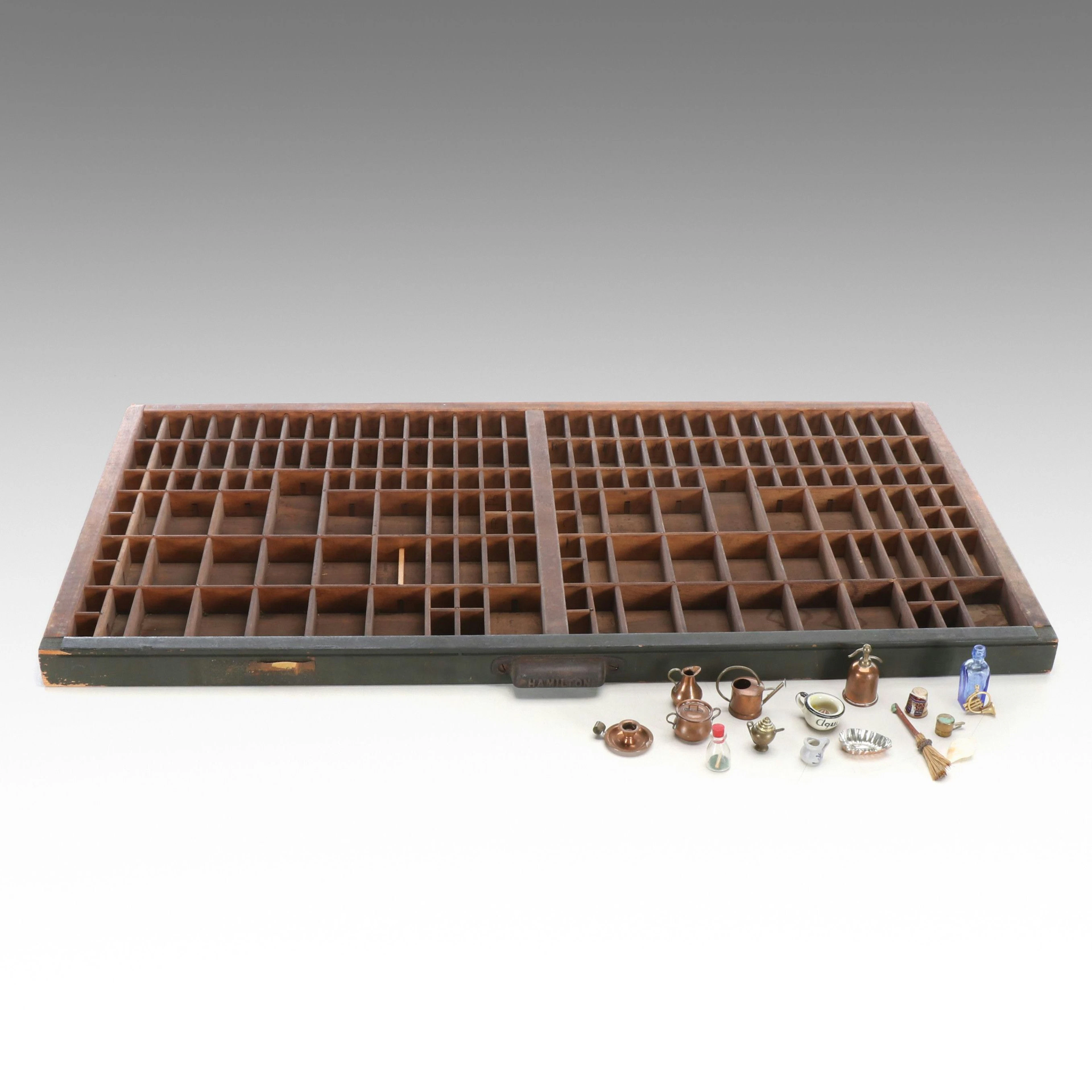 Hamilton Printers Letterpress Tray with Miniature Housewares