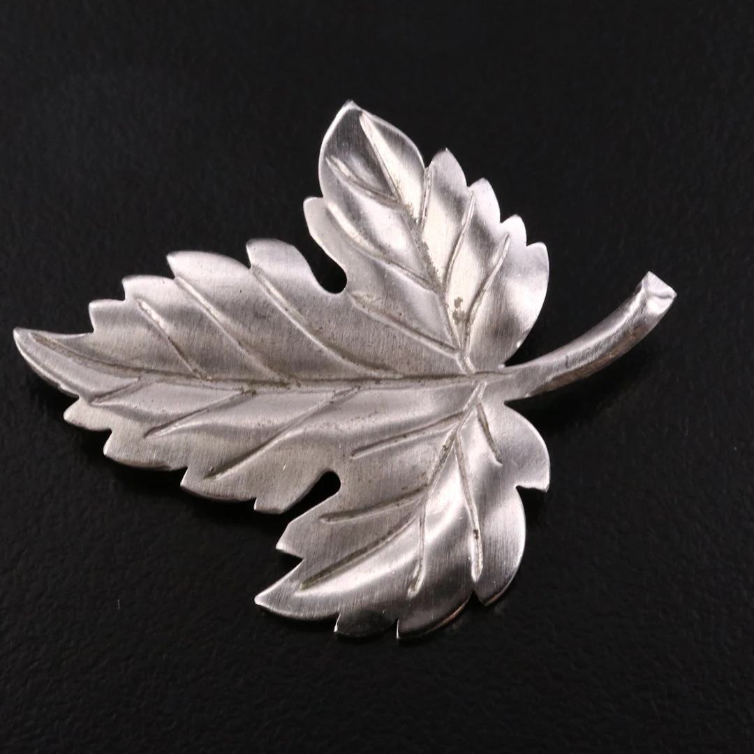 Tiffany & Co. Sterling Maple Leaf Brooch