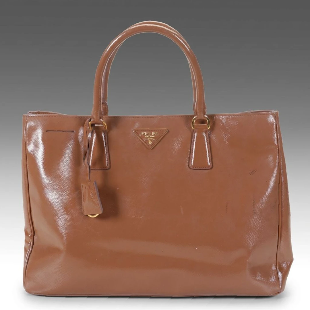 Prada Galleria Bag in Brown Saffiano Vernice Leather
