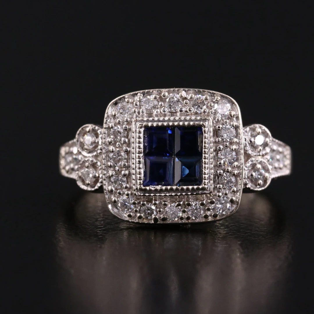 14K Sapphire and Diamond Ring