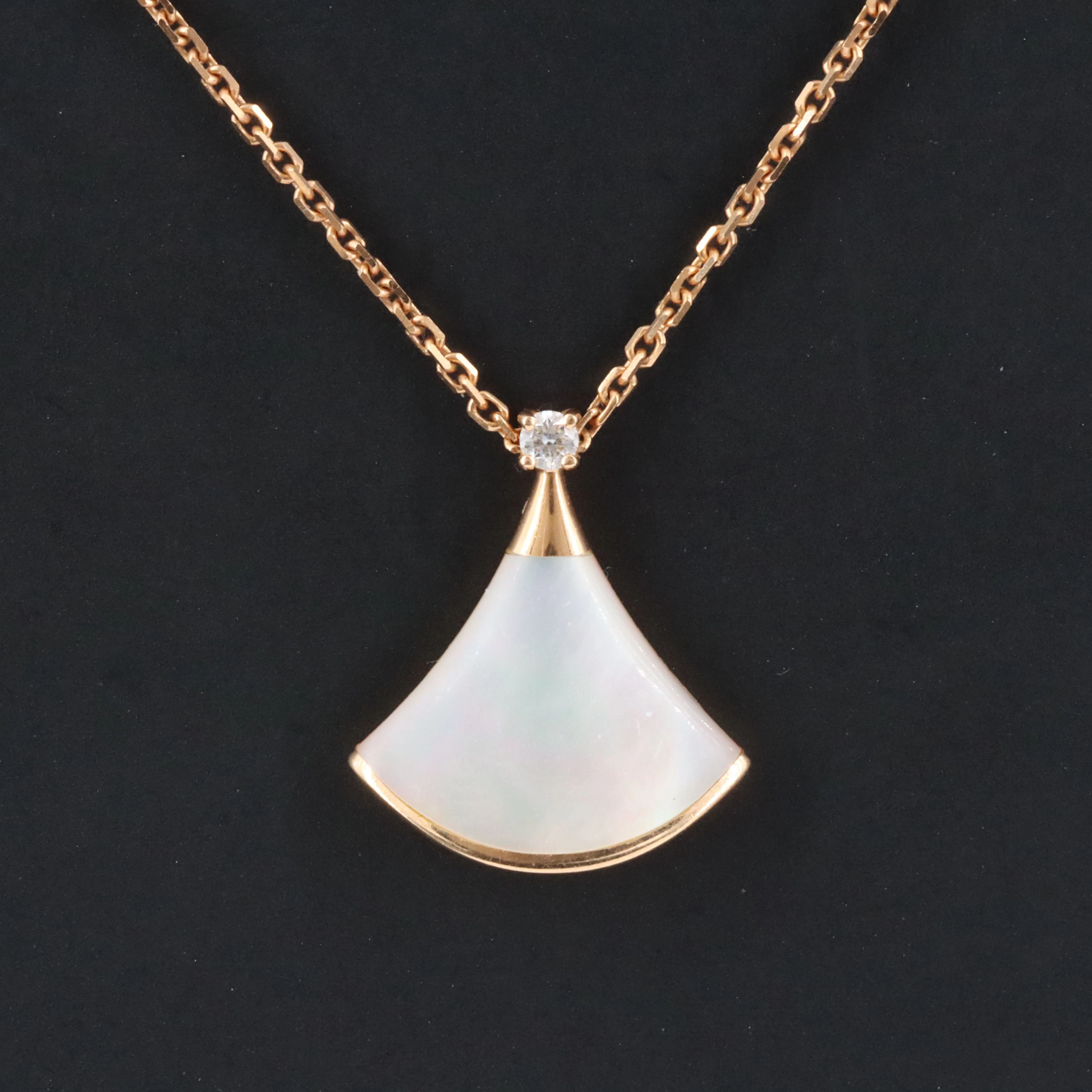 Bulgari BVLGARI Divas' Dream 18K Rose Gold Mother of Pearl and Diamond Necklace