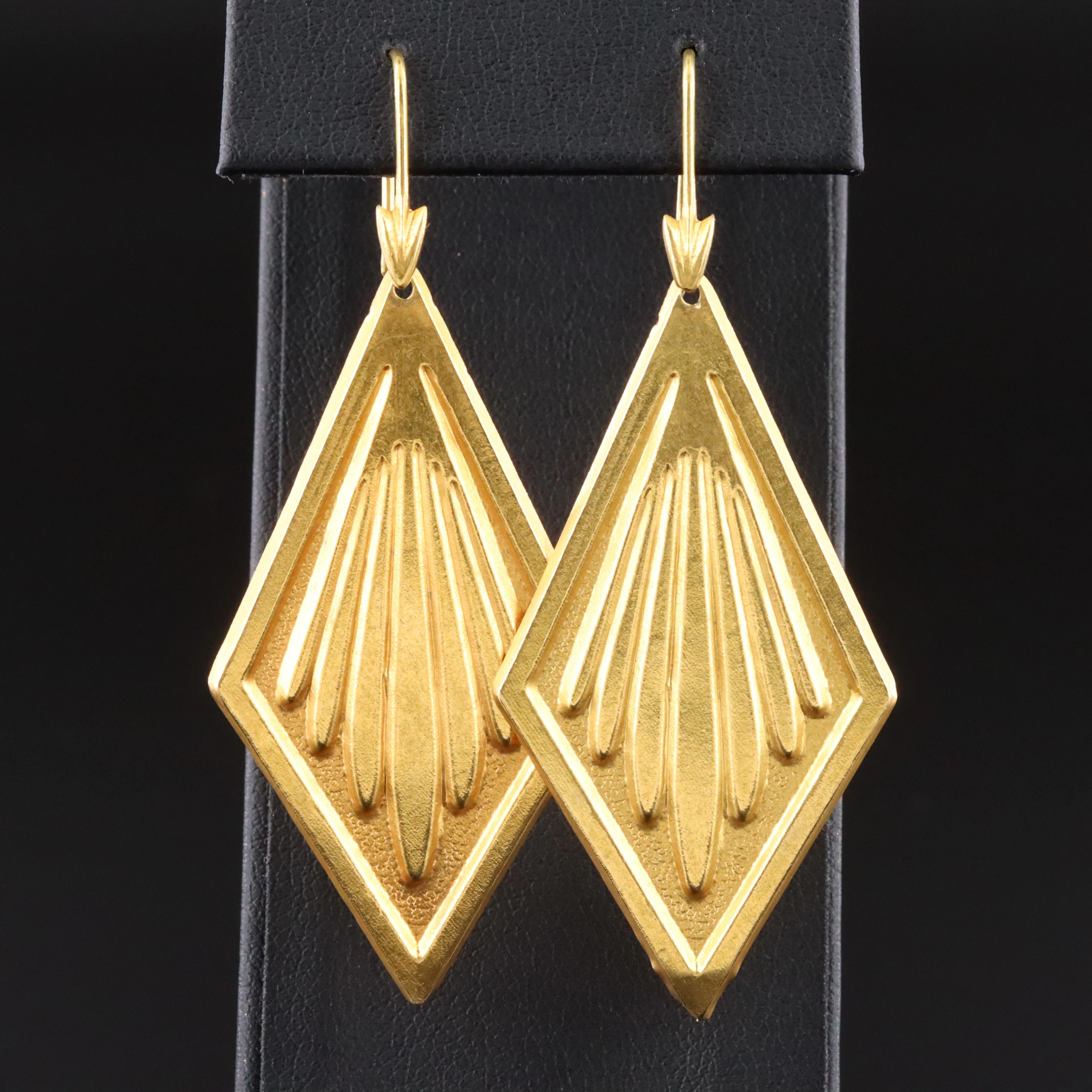 Ilias Lalaounis 18K Fan Pendant Earrings