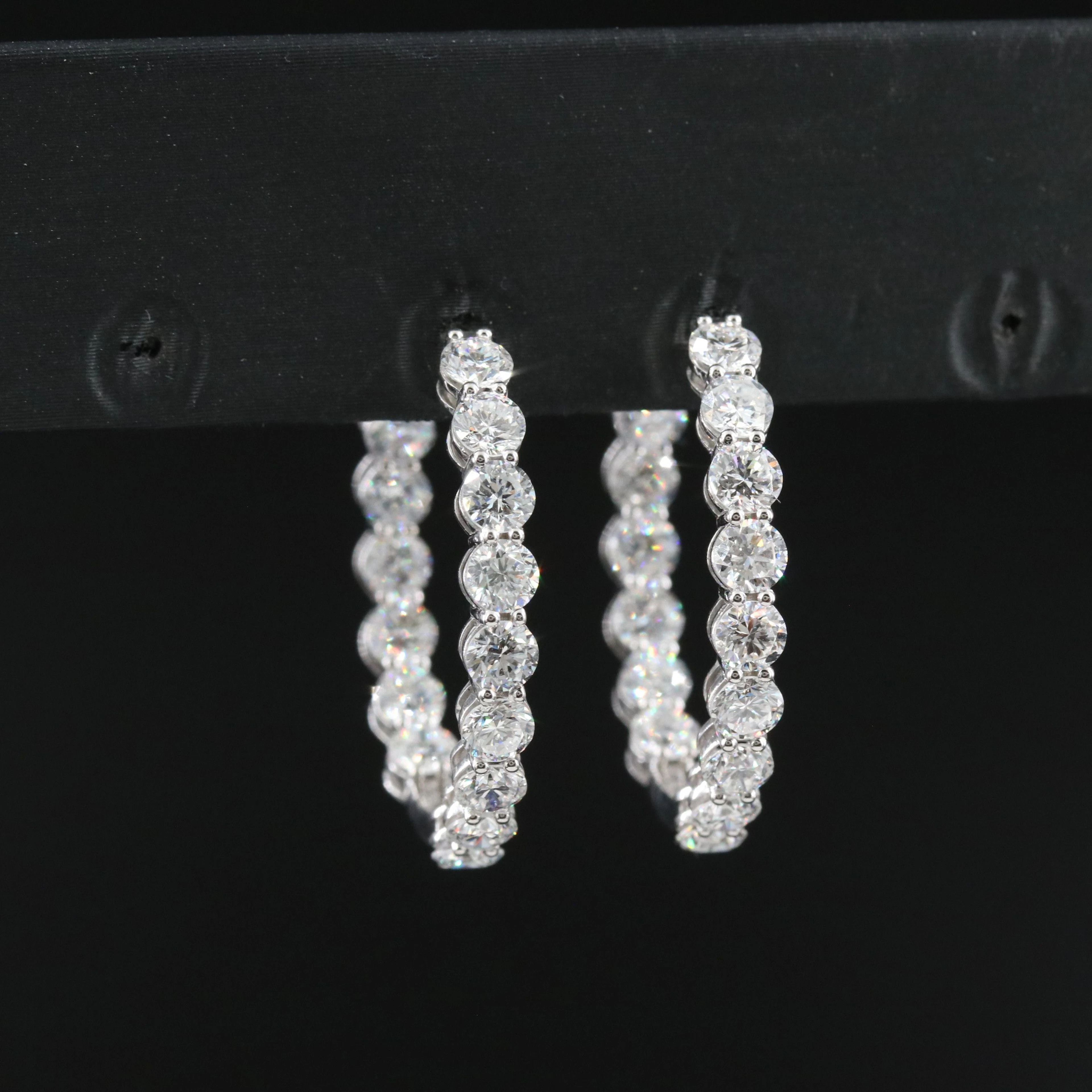 14K 6.17 CTW Lab Grown Diamond Inside-Out Hoop Earrings