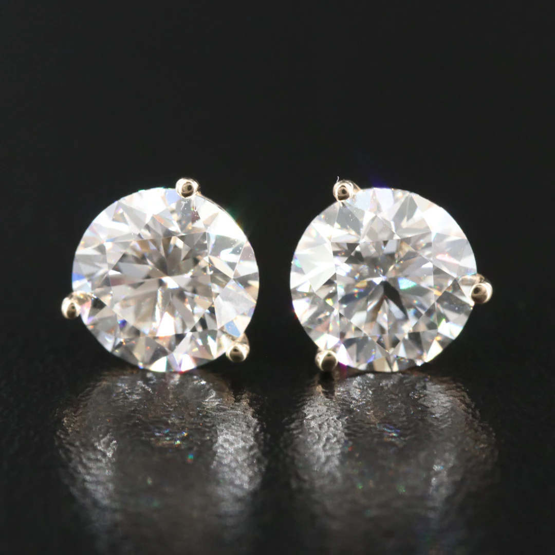 14K 2.97 CTW Lab Grown Diamond Earrings with IGI Reports