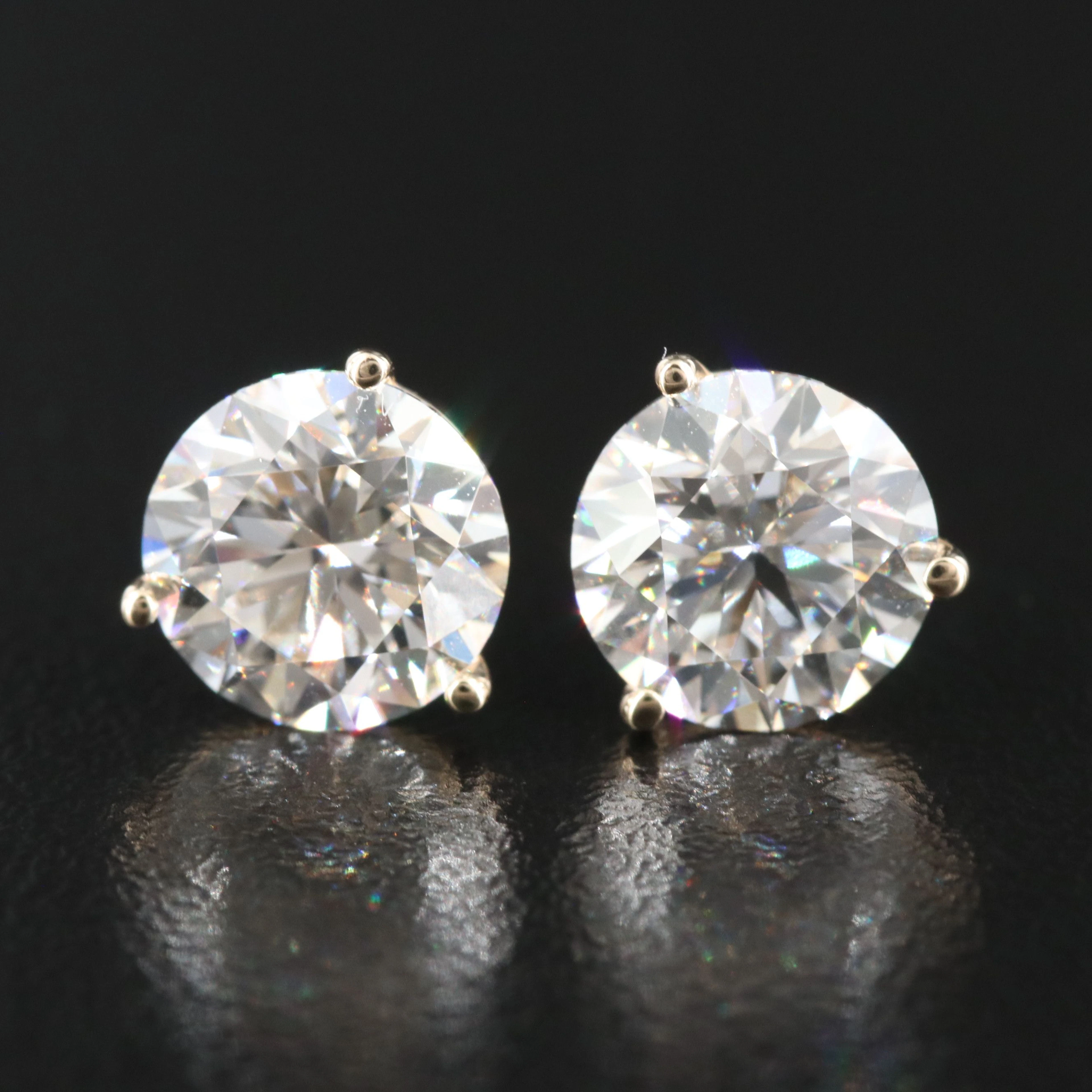 14K 2.97 CTW Lab Grown Diamond Earrings with IGI Reports