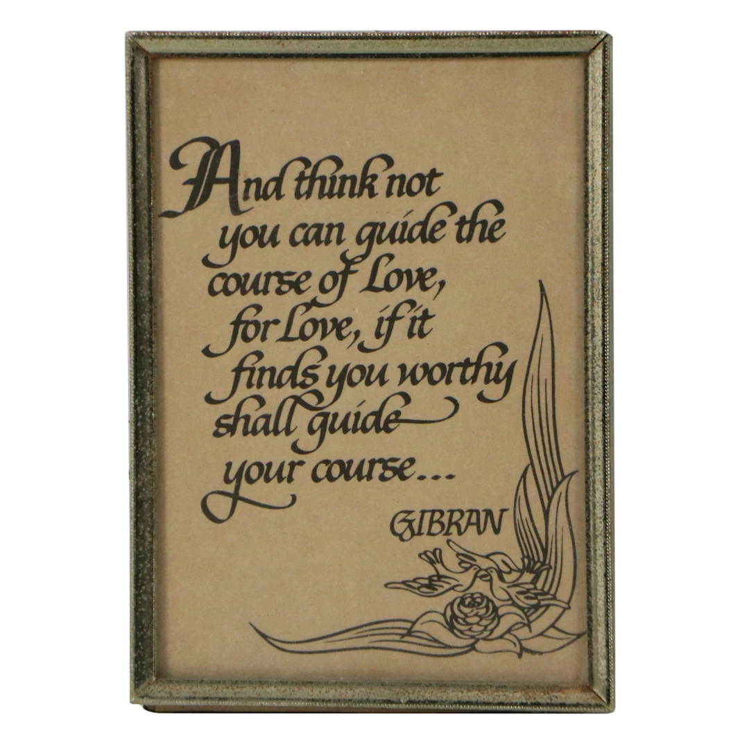 After Kahlil Gibran Lithograph of Quote from "The Prophet"
