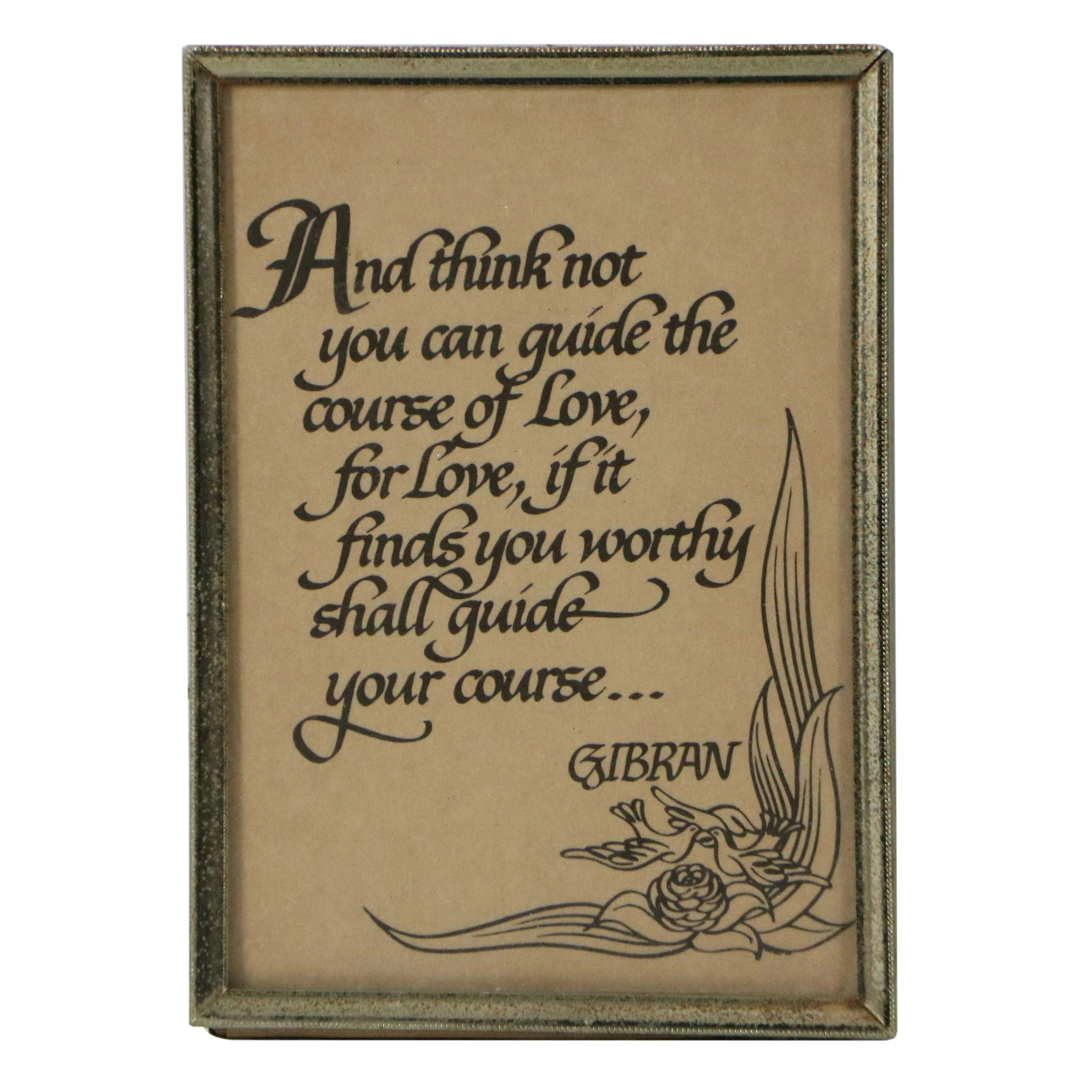 After Kahlil Gibran Lithograph of Quote from "The Prophet"