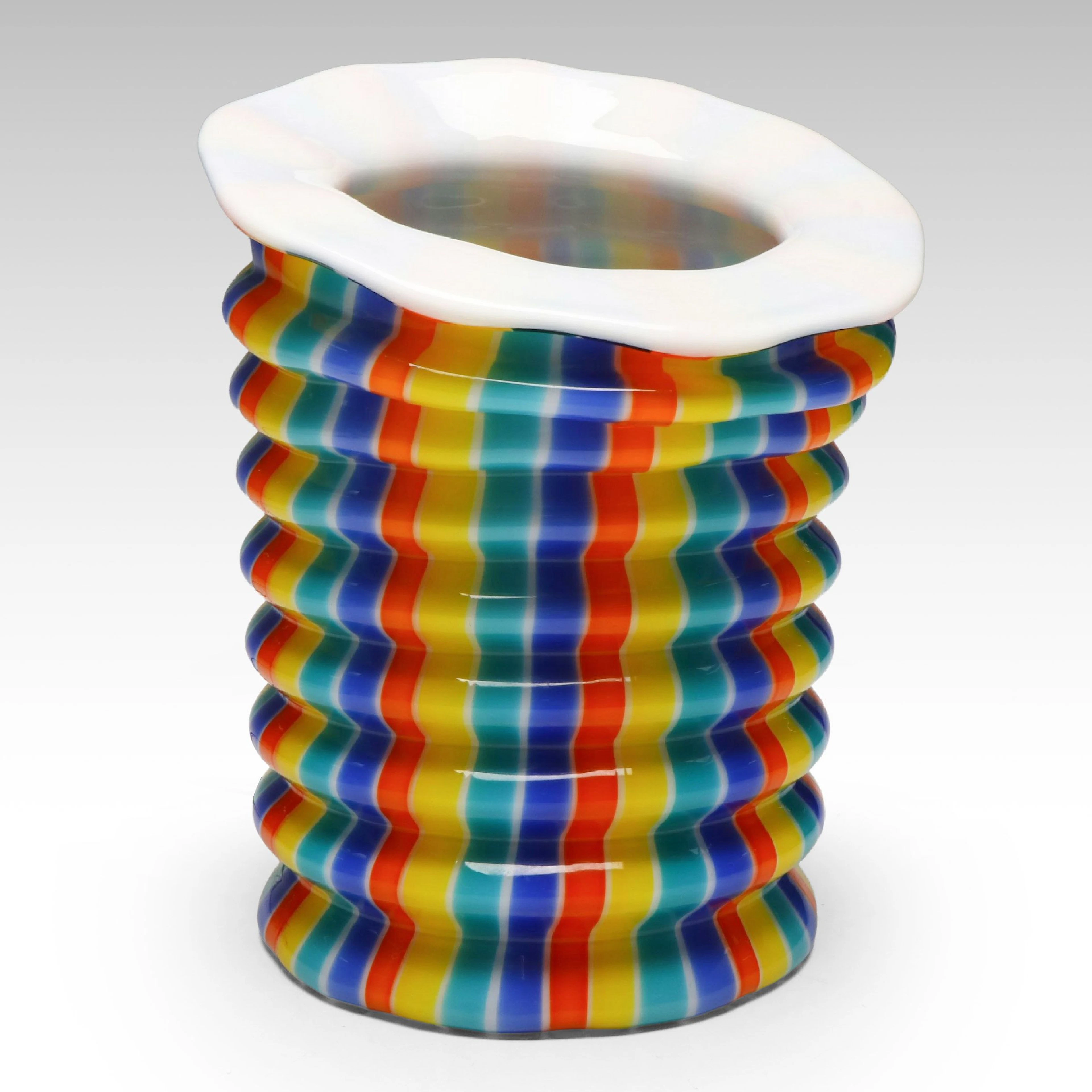 Fulvio Bianconi for Venini "Baloni del Redentor" Cane Art Glass Lamp, 1998
