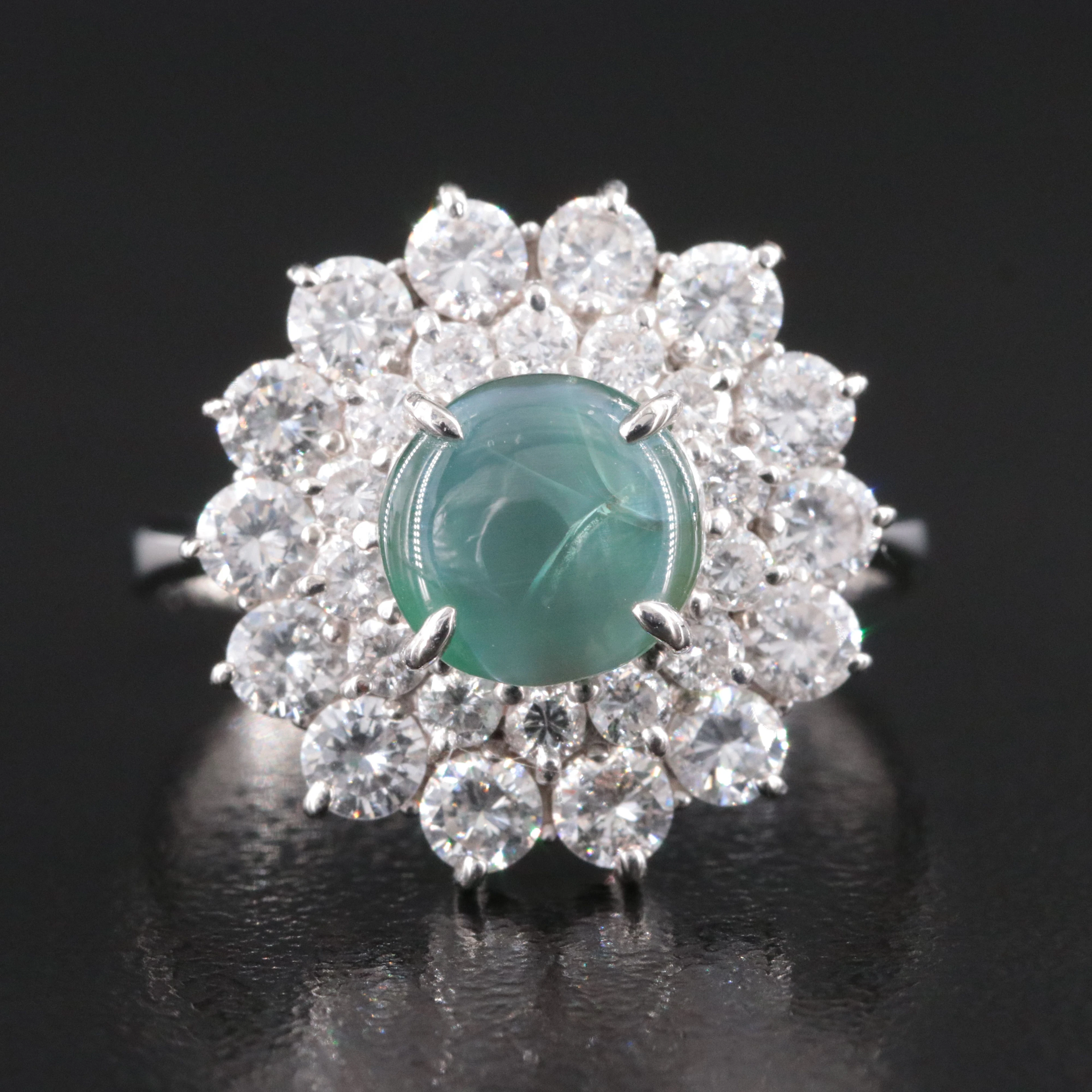 Platinum 2.10 CT Cat's Eye Alexandrite and 1.51 CTW Diamond Ring with