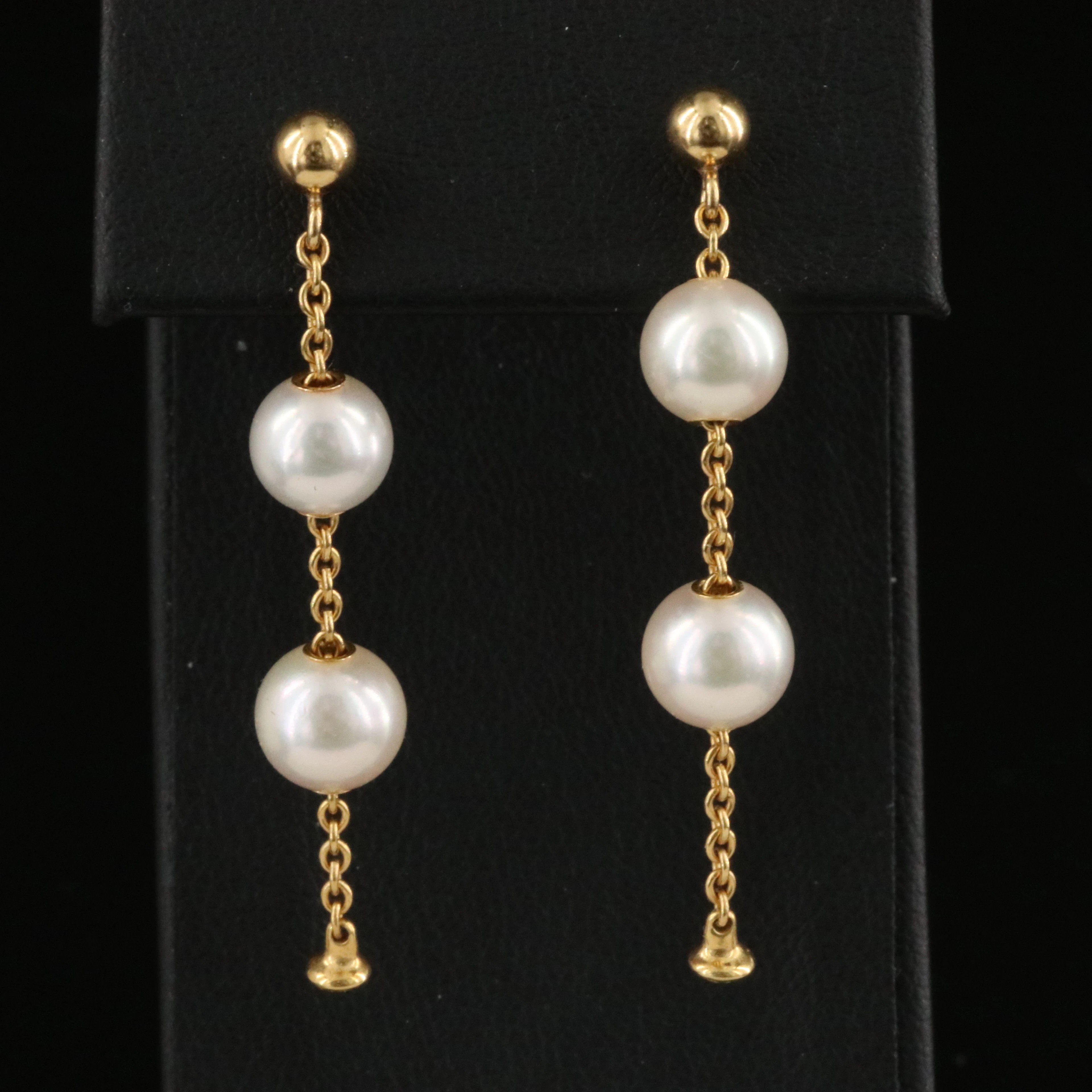 Mikimoto 18K Pearl Drop Earrings