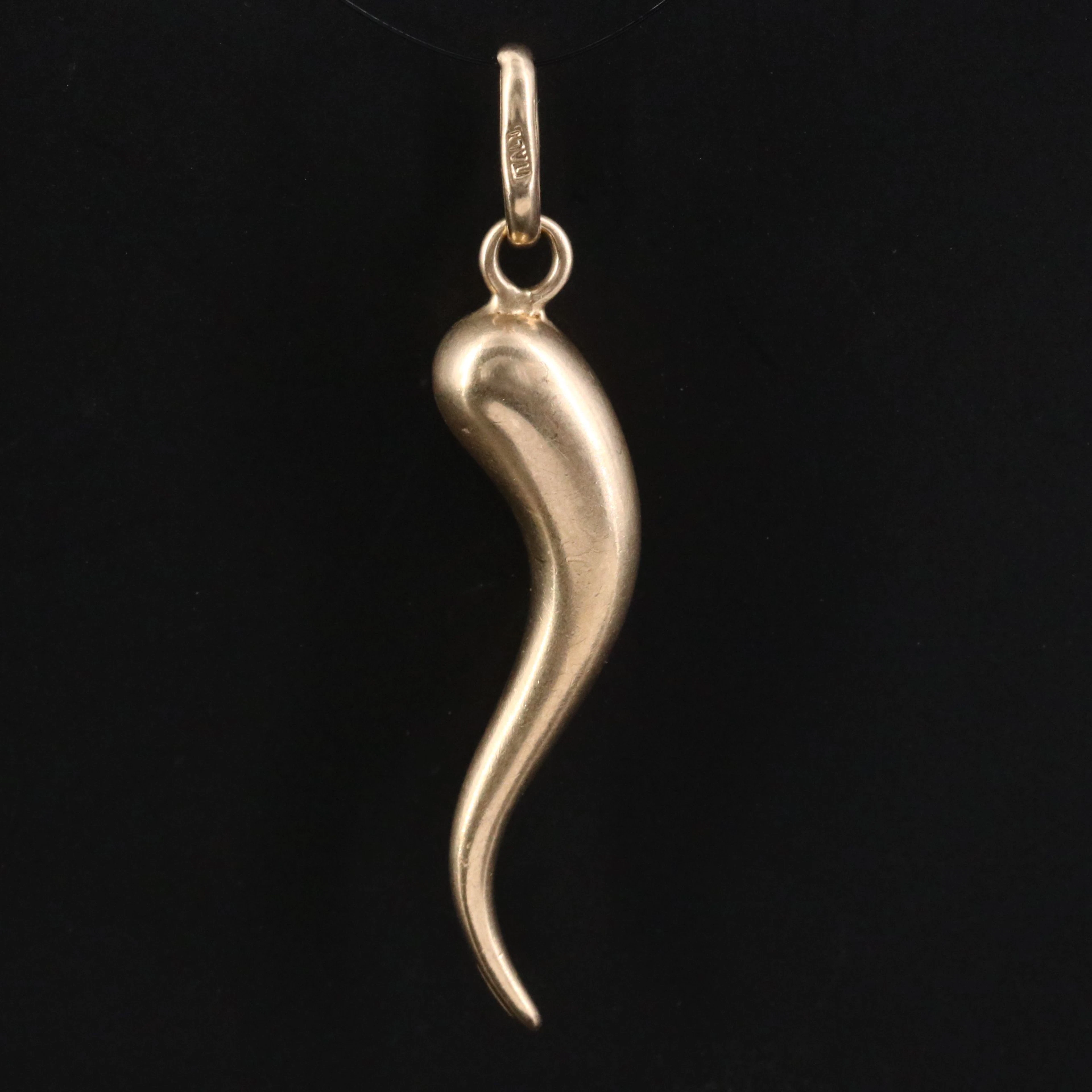 Italian 14K Cornicello Pendant