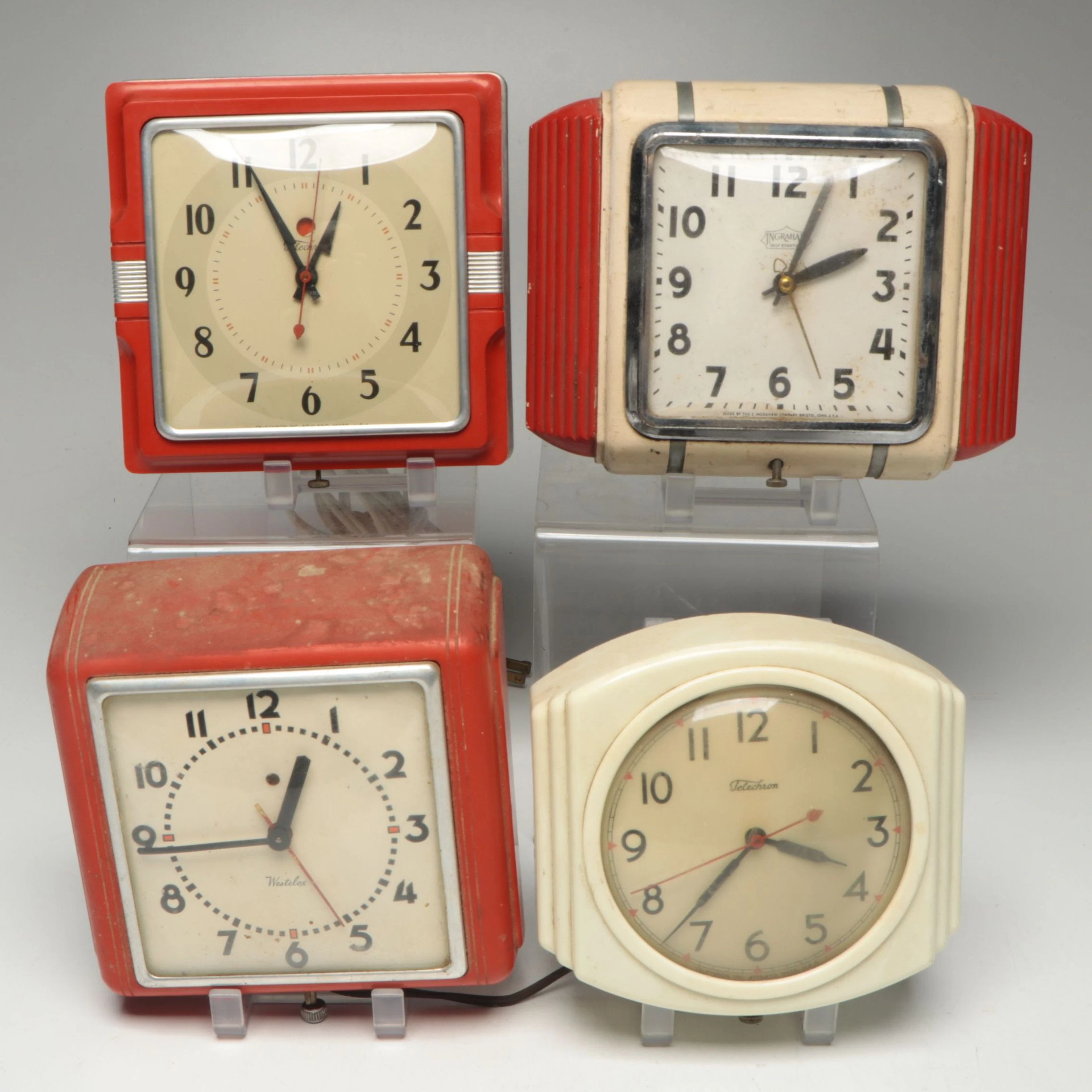 Vintage Telecron, Westclox and Ingraham MCM Wall Clocks