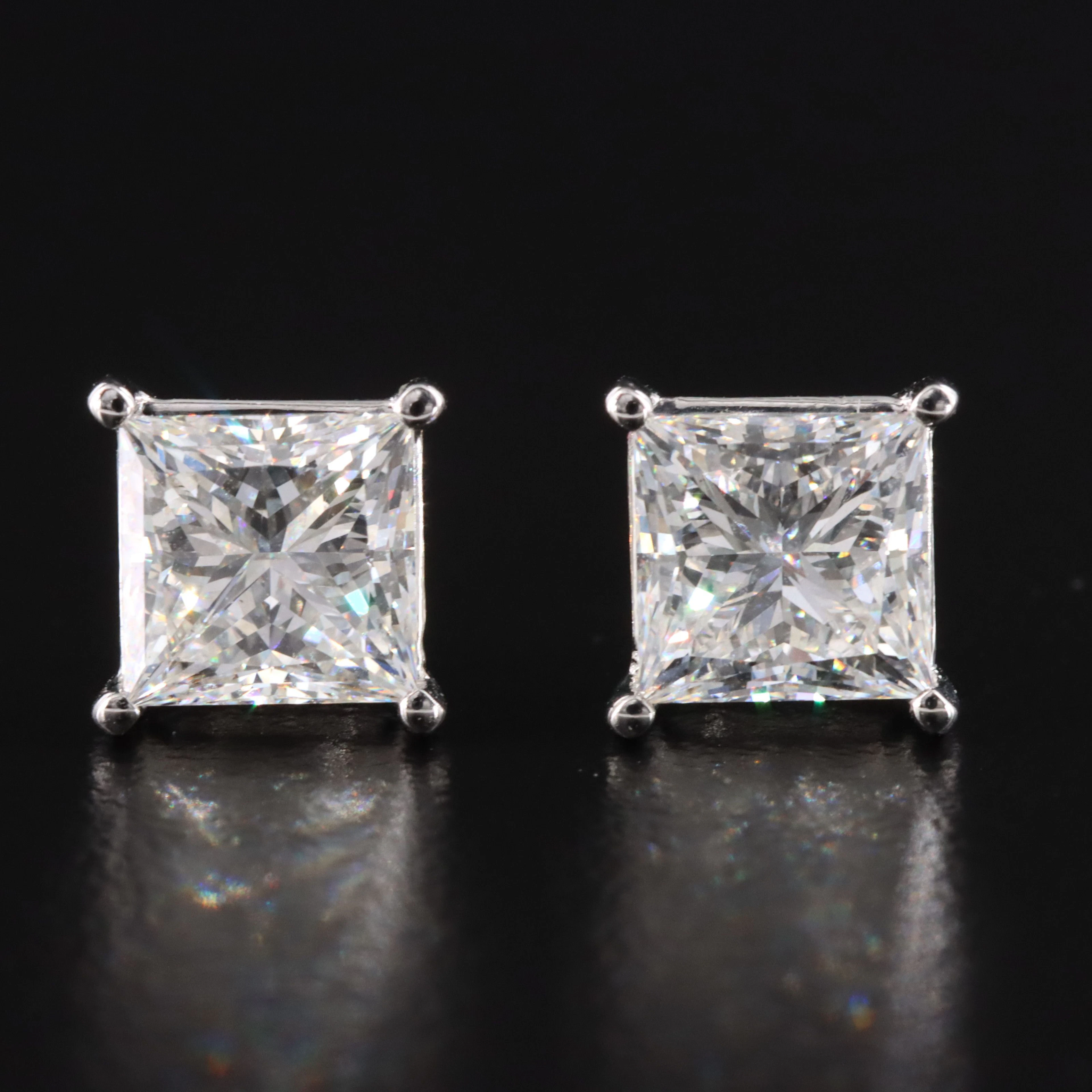 14K 2.10 CTW Lab Grown Diamond Solitaire Earrings with IGI Reports