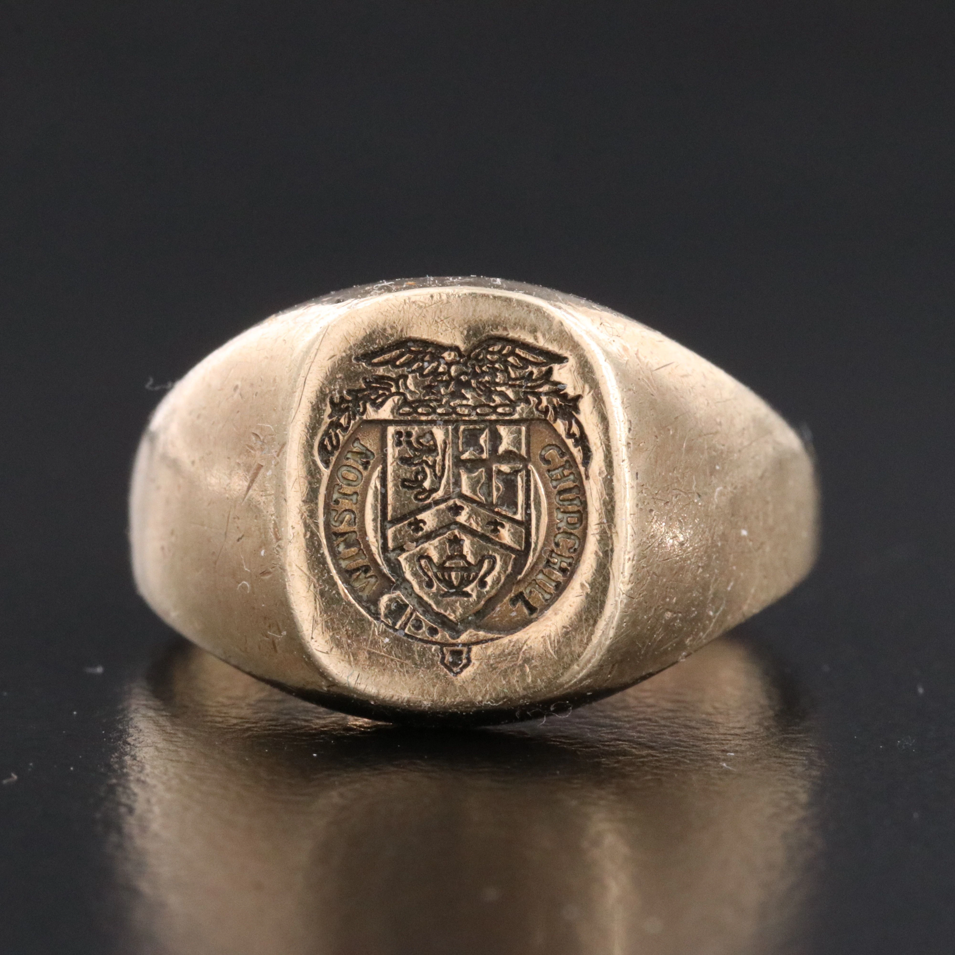 10K Commemorative Winston Churchill Signet Ring