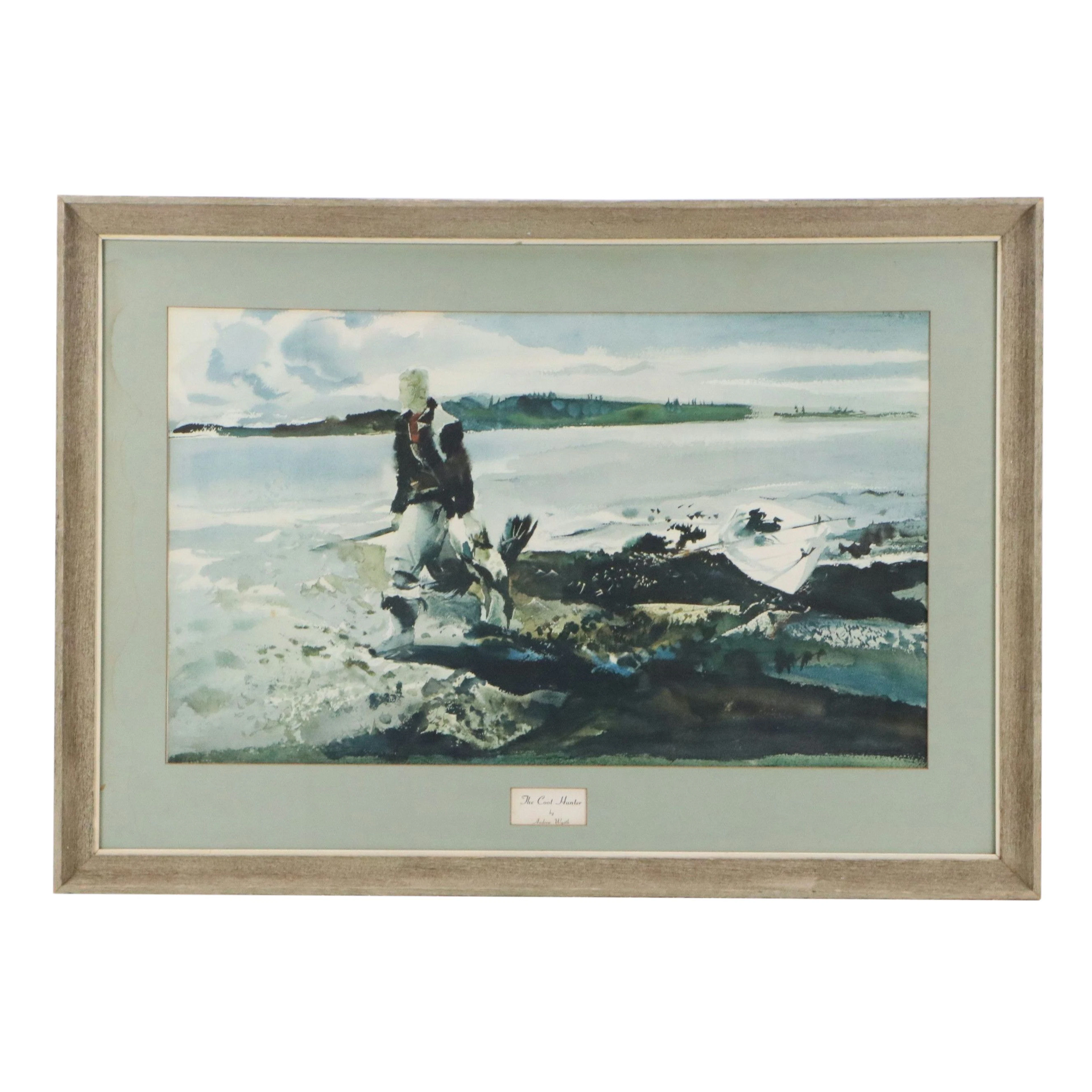 Collotype After Andrew Wyeth "The Coot Hunter," Mid to Late 20th Century