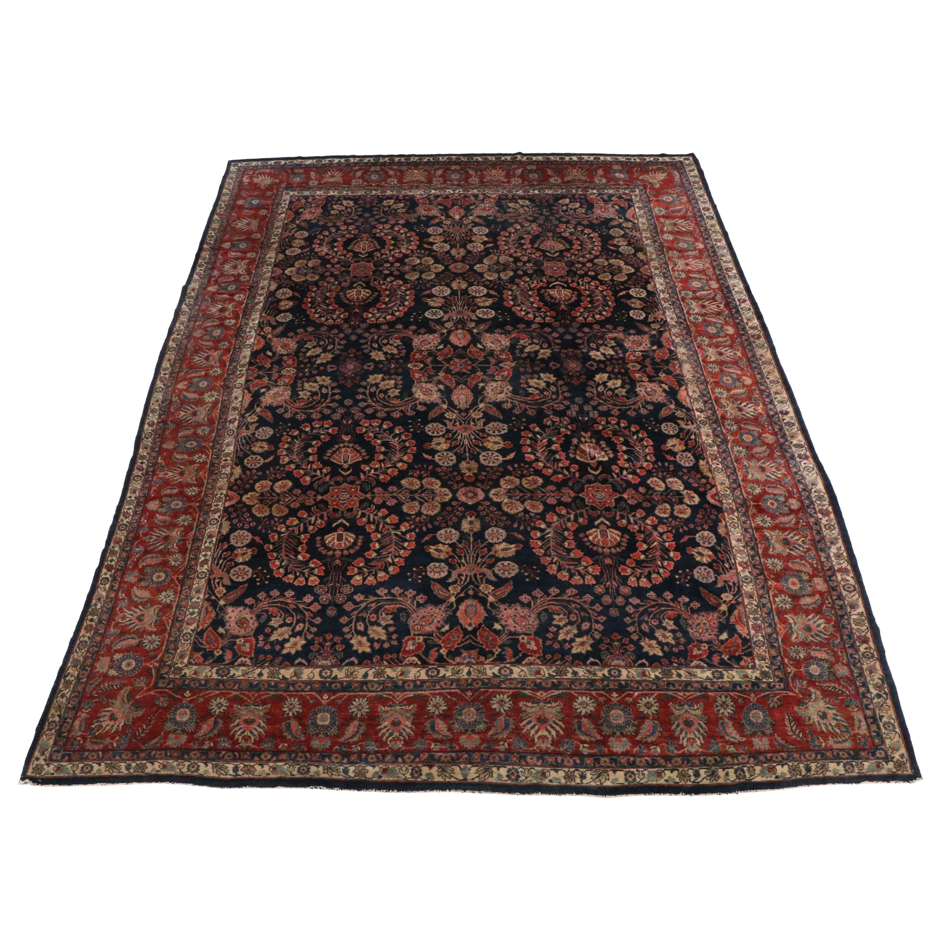 11'9 x 16'7 Hand-Knotted Persian Sarouk Farahan Room-Sized Rug