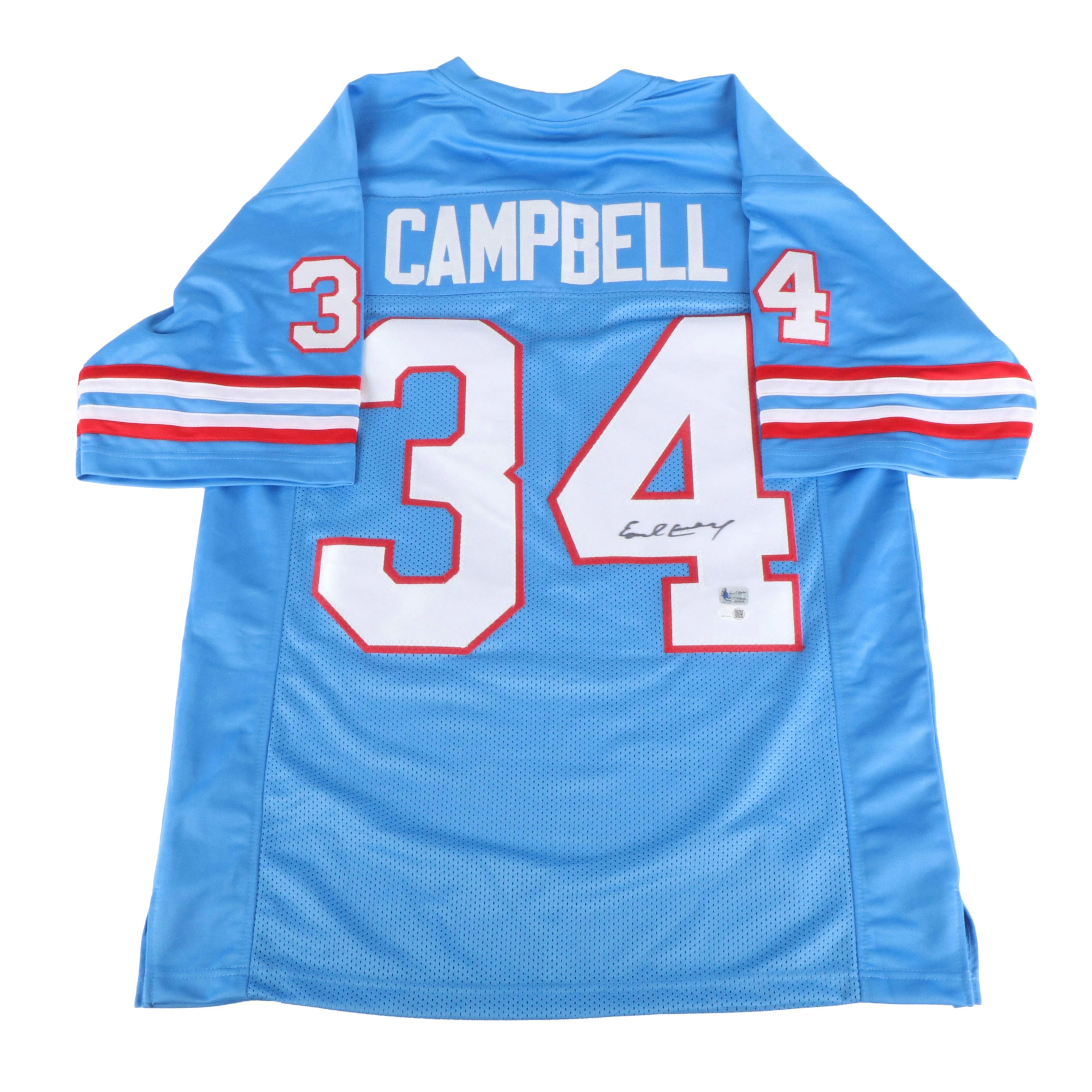 Earl Campbell Signed Houston Oilers NFL Football Jersey, JSA