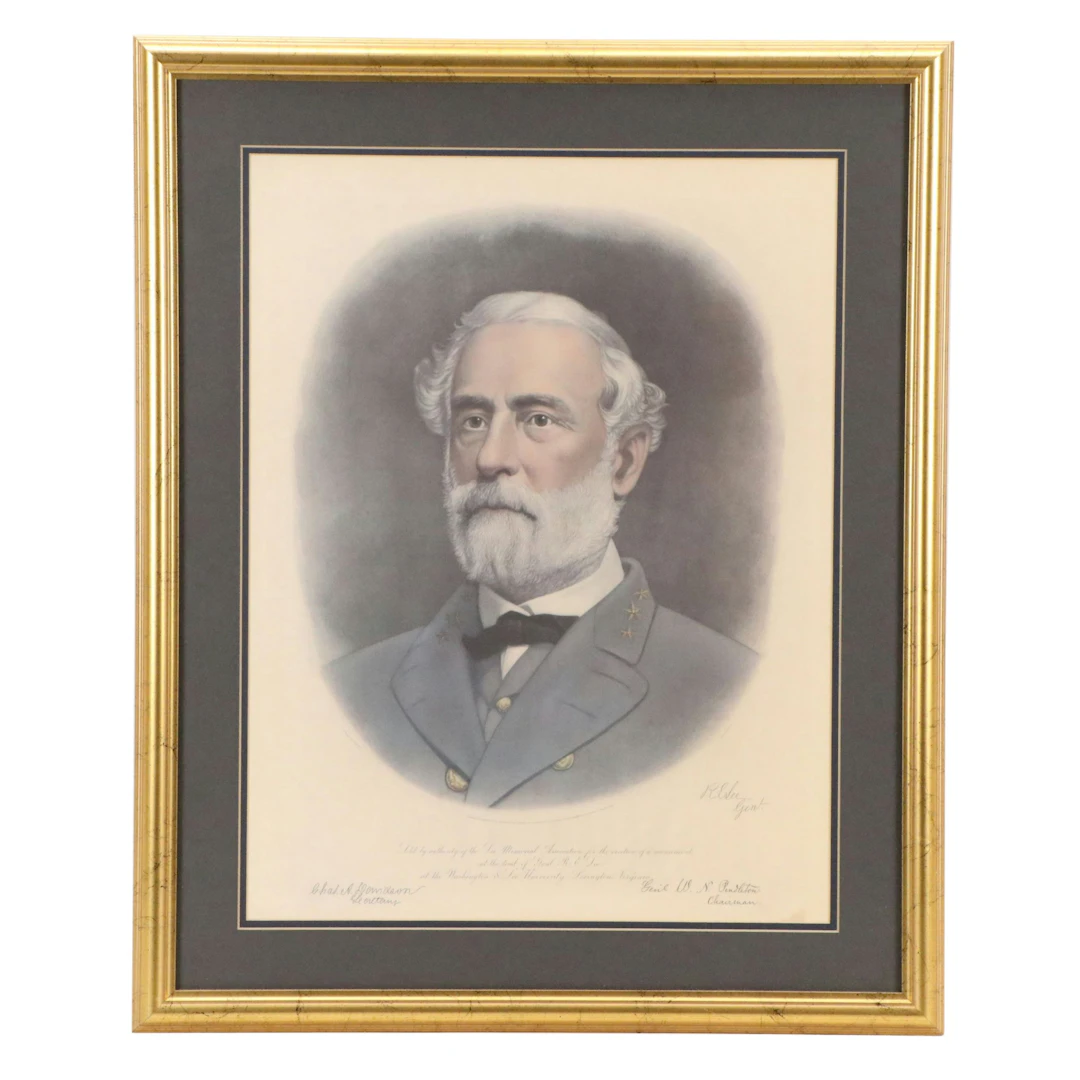 Offset Lithograph Portrait of Robert E. Lee, 20th Century