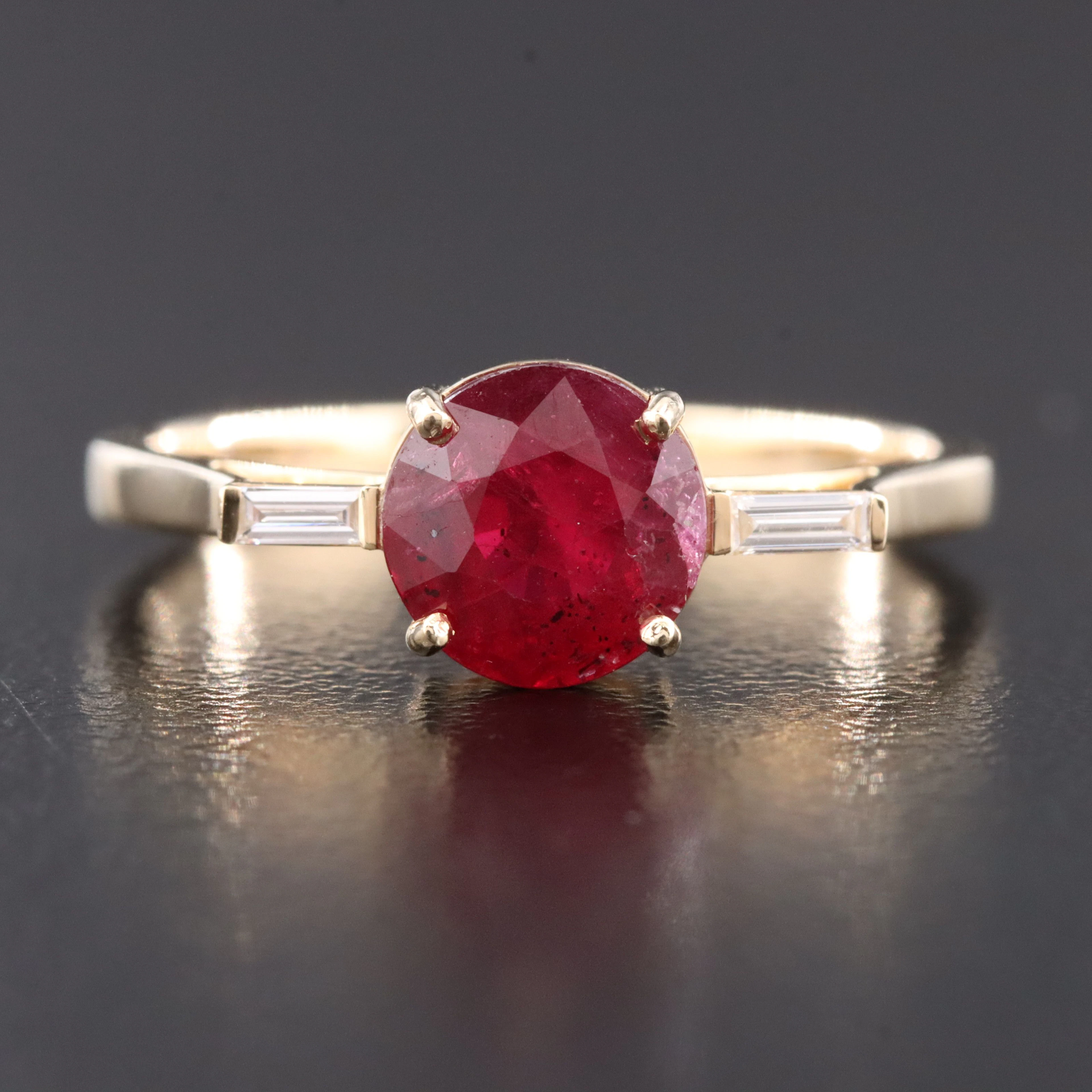 14K 1.41 CT Madagascan Ruby and Diamond with GIA Report