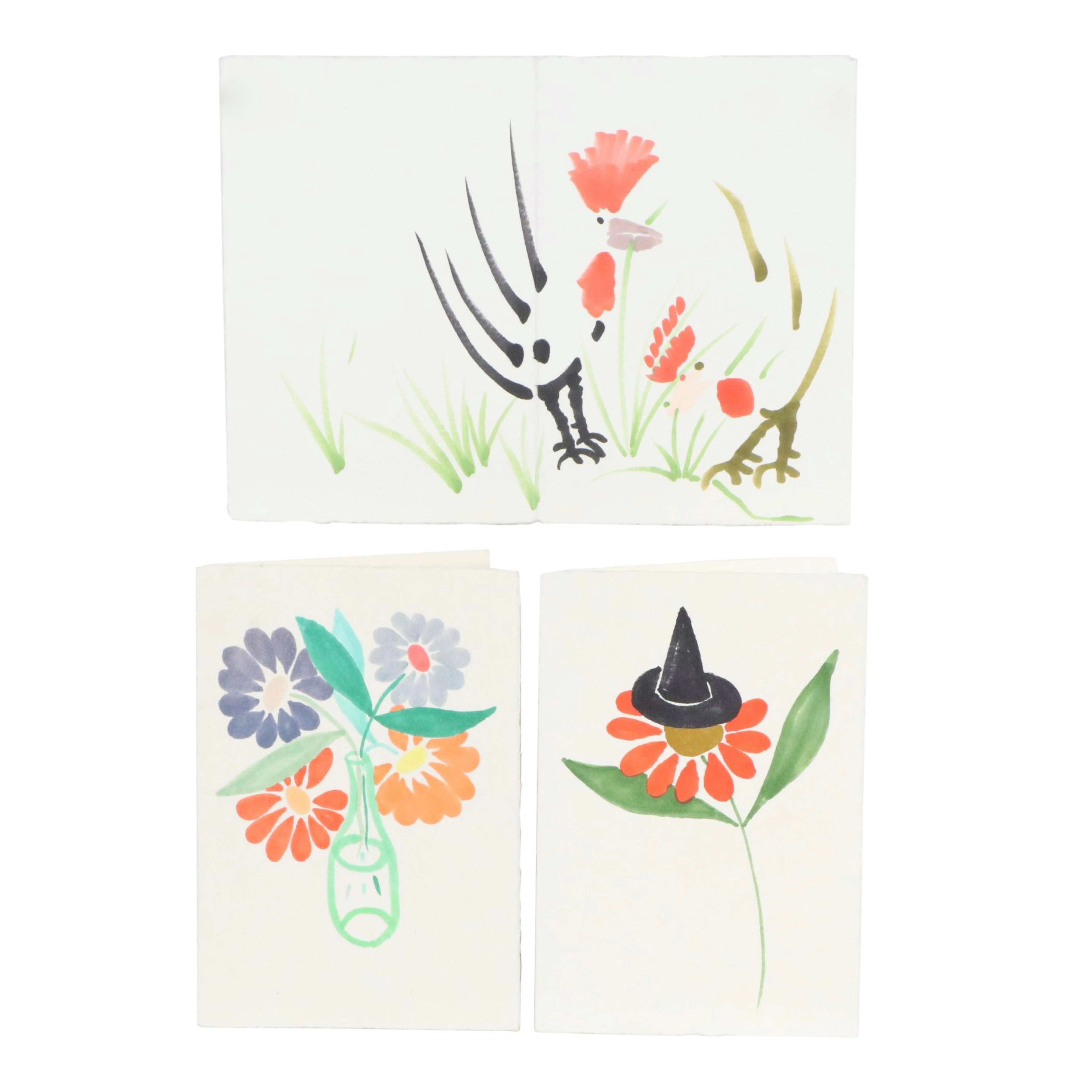 Charles Ray Colored Ink Hand-Painted Cards, Circa 2011