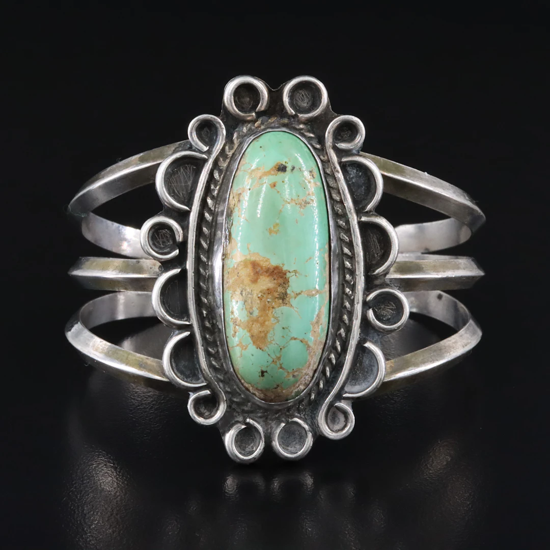 Southwestern Sterling Turquoise Cuff Bracelet