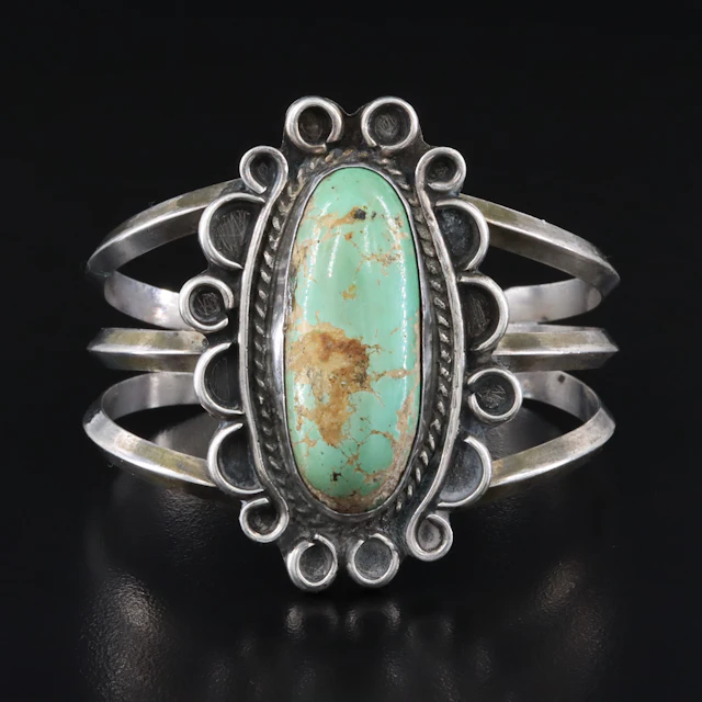 Southwestern Sterling Turquoise Cuff Bracelet