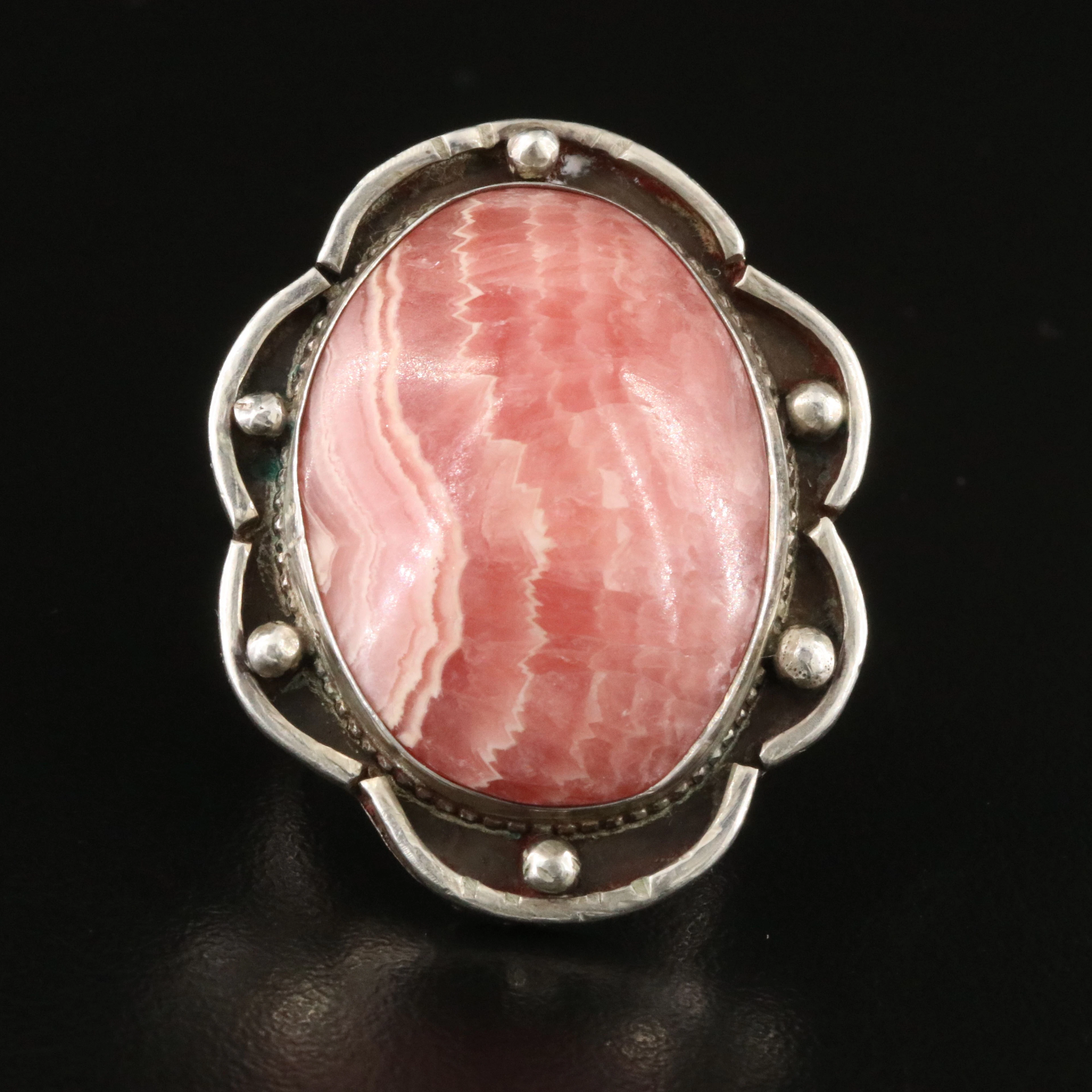 Southwestern Sterling Rhodochrosite Ring