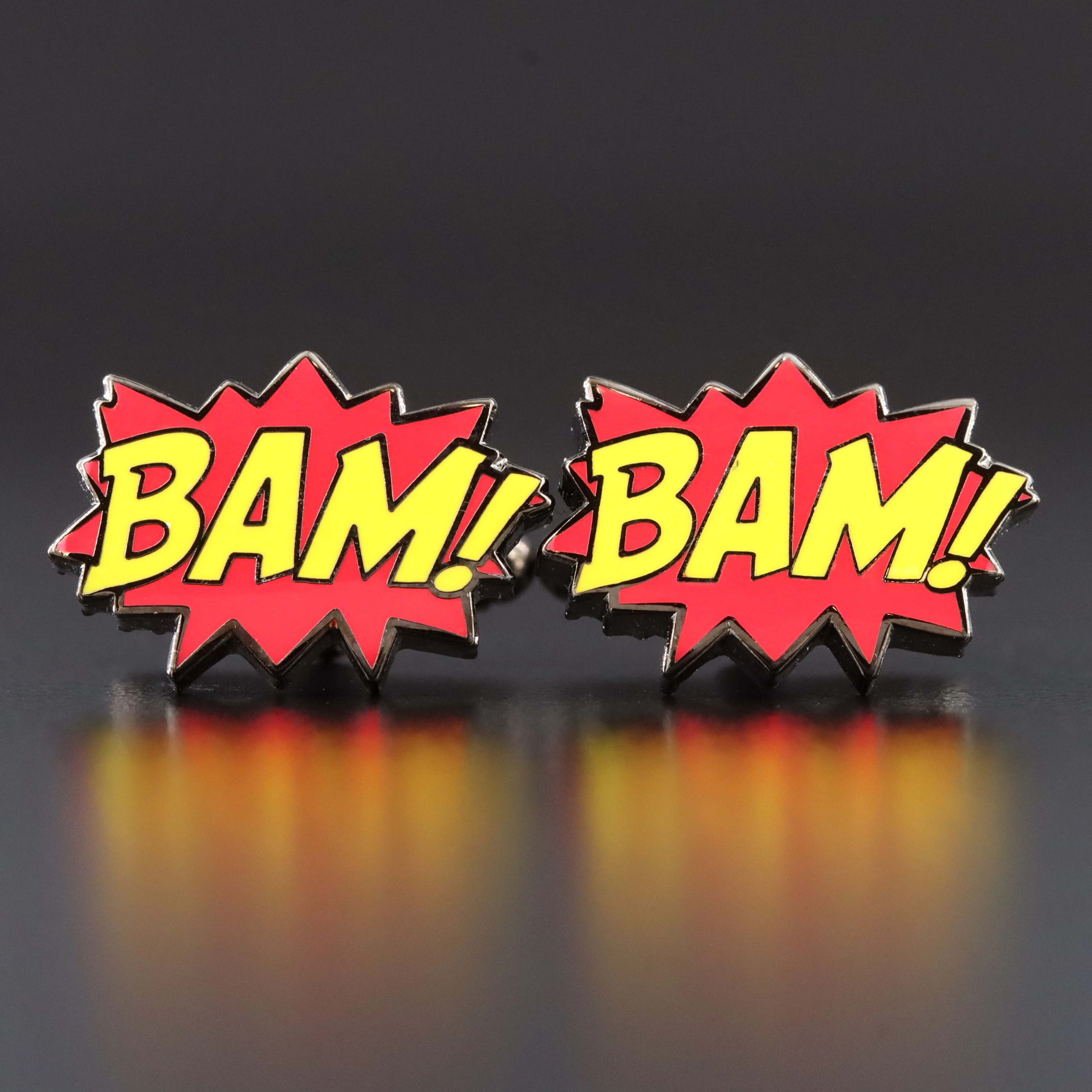 "BAM" Comic Book Enamel Cufflinks