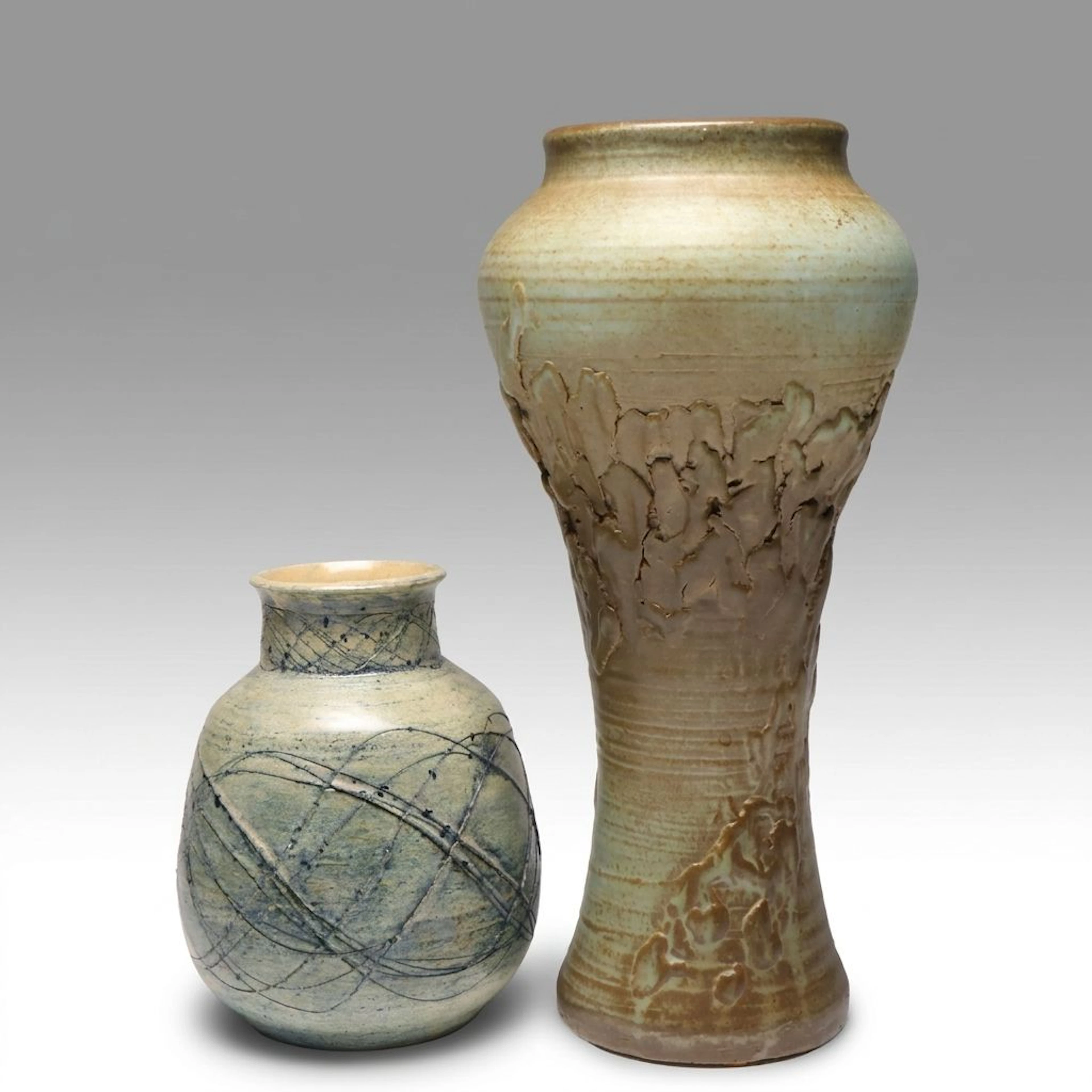 Joanna Price and J. Hasler Rustic Studio Pottery Vases